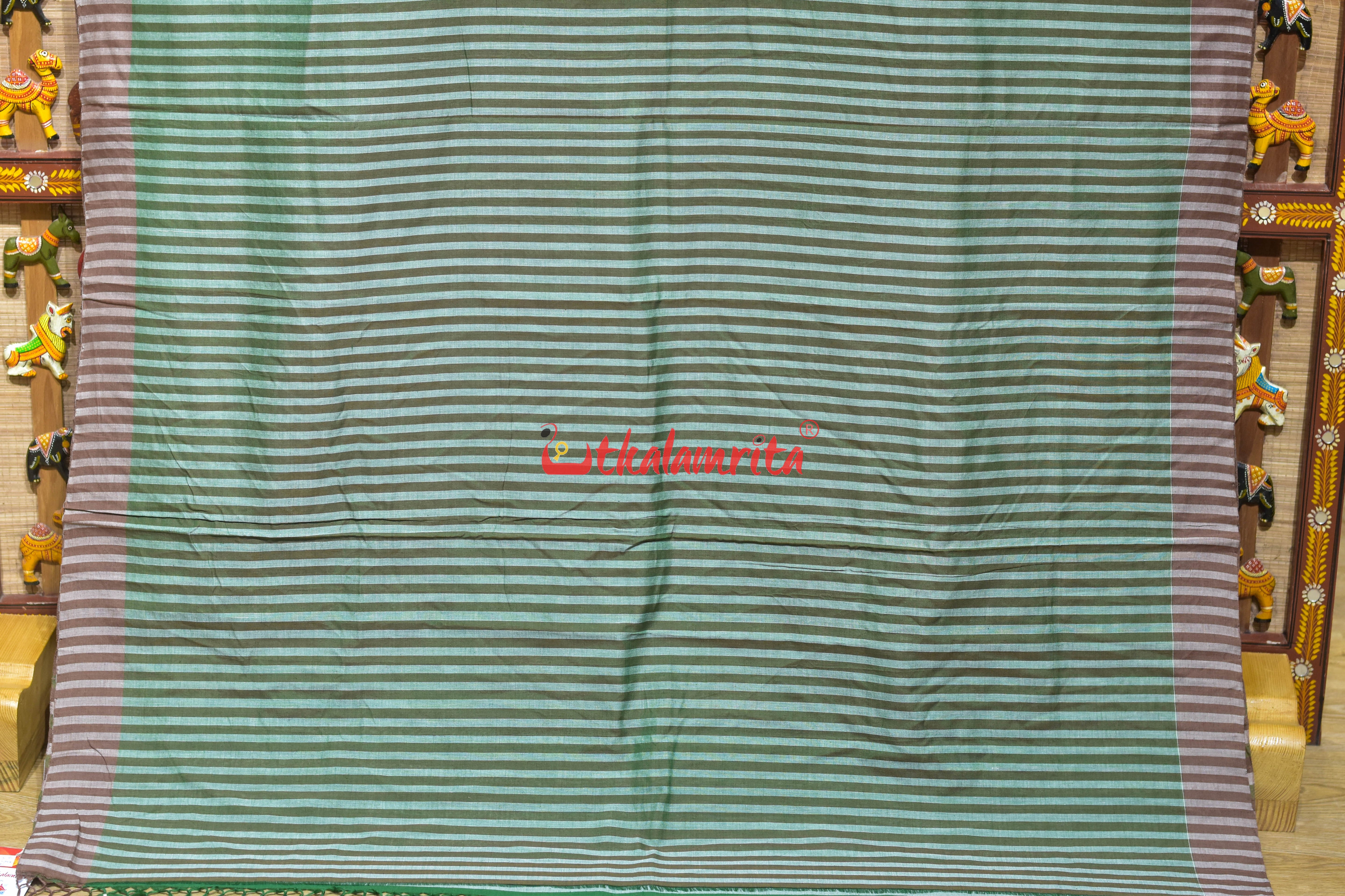 Kalara Patra Green Khandua Ikat Cotton Saree