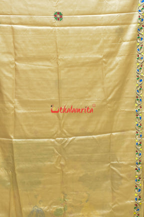 Sakuntala and Deer Pattachitra Tussar Silk Saree