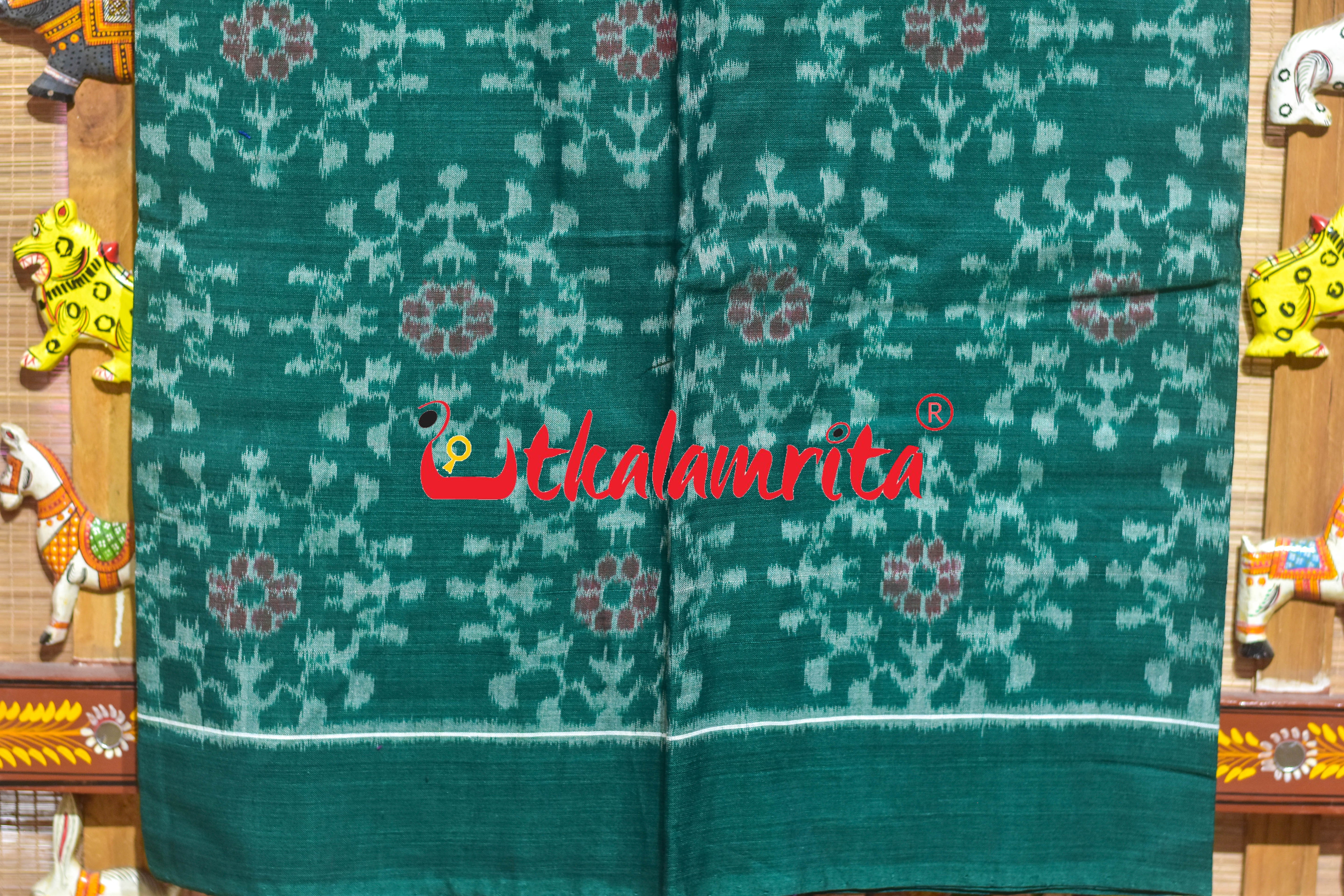 Green Red Tribal Chakra Sambalpuri Cotton Dress Set