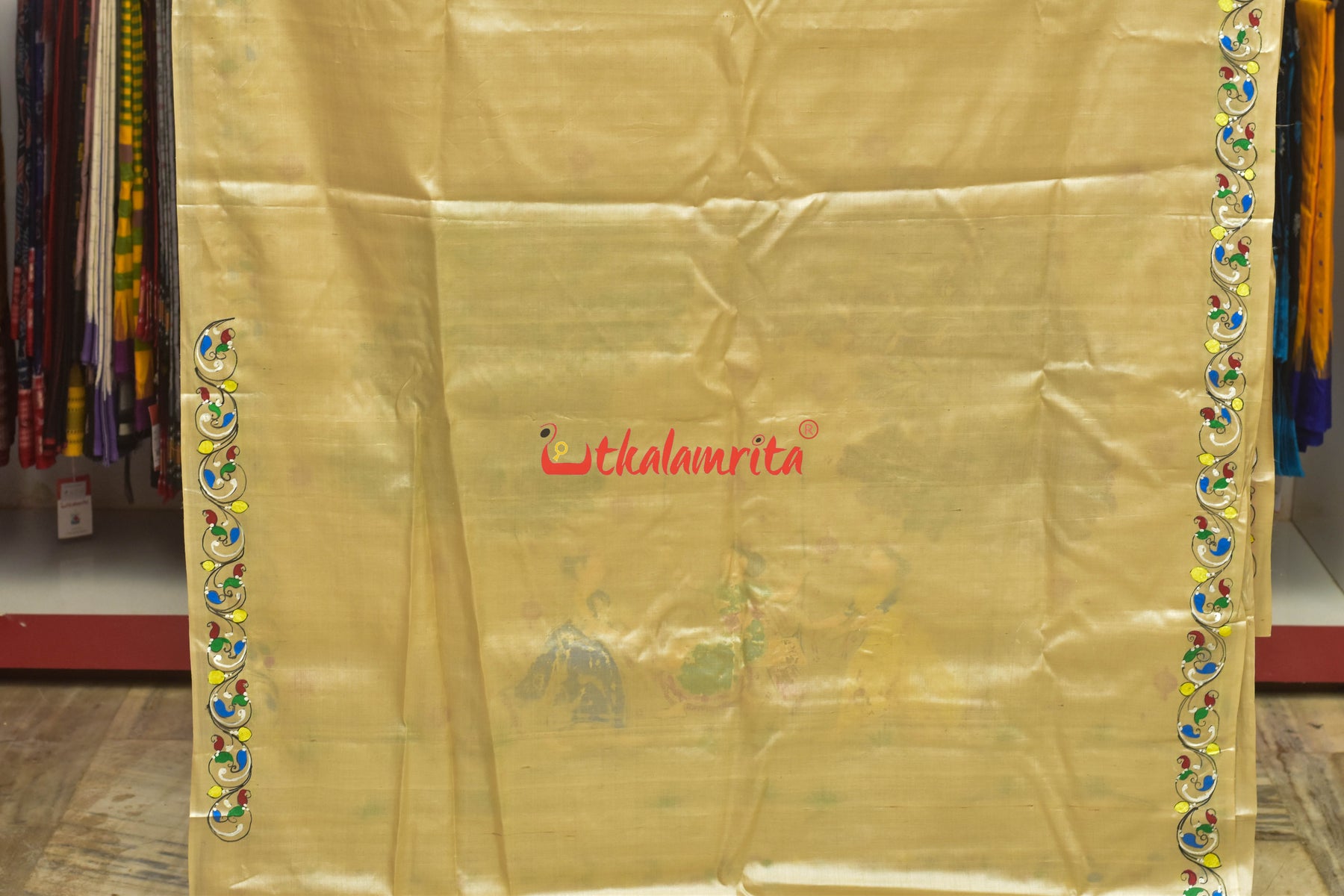 Sakuntala and Deer Pattachitra Tussar Silk Saree