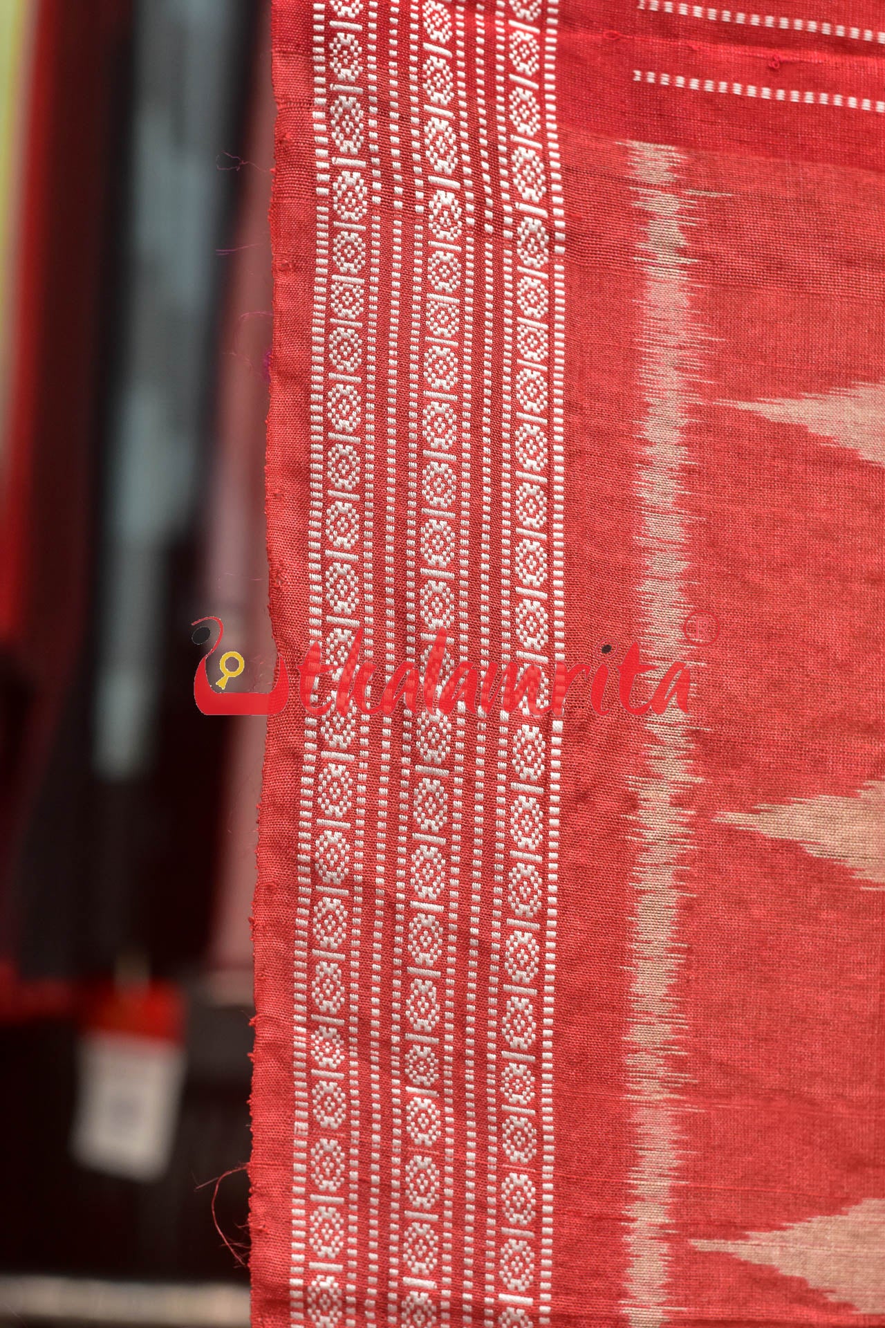 Yellow Ganga Jamuna Red Rani Gopalpur Tussar Silk Saree