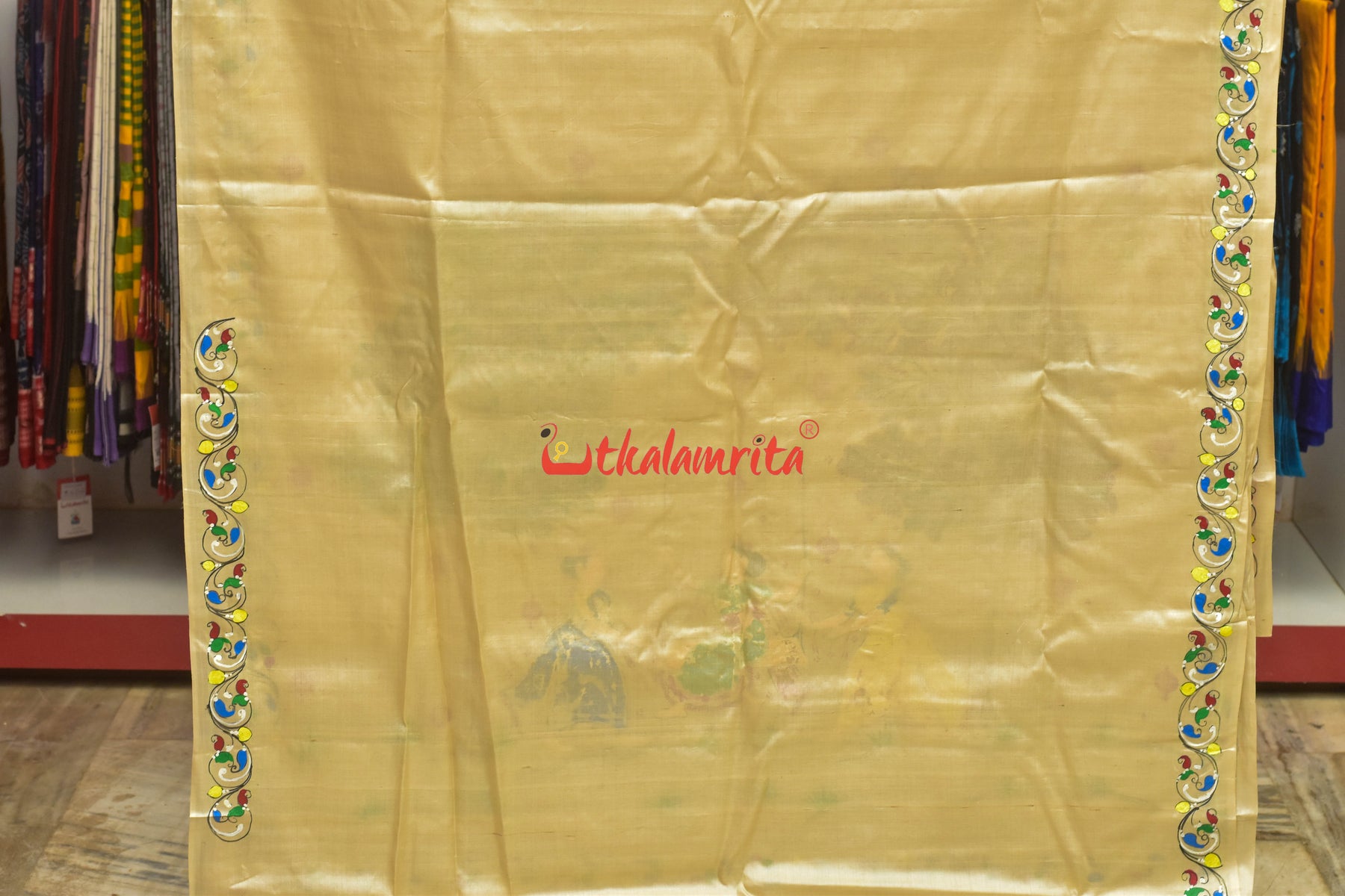 Raja Doli Theme Pattachitra Tussar Silk Saree