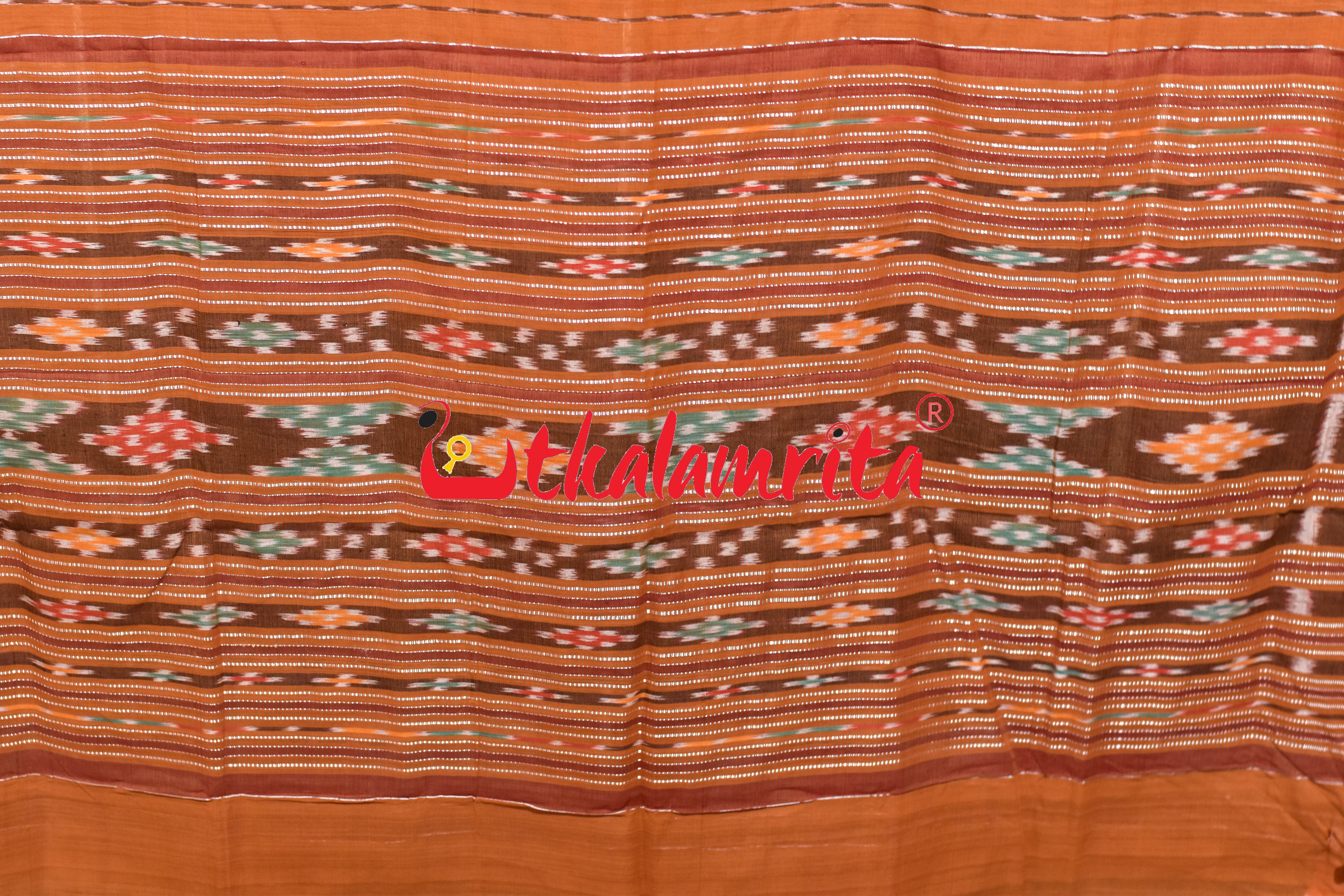 Brown Koli Maala Pittala Single Cotton Saree