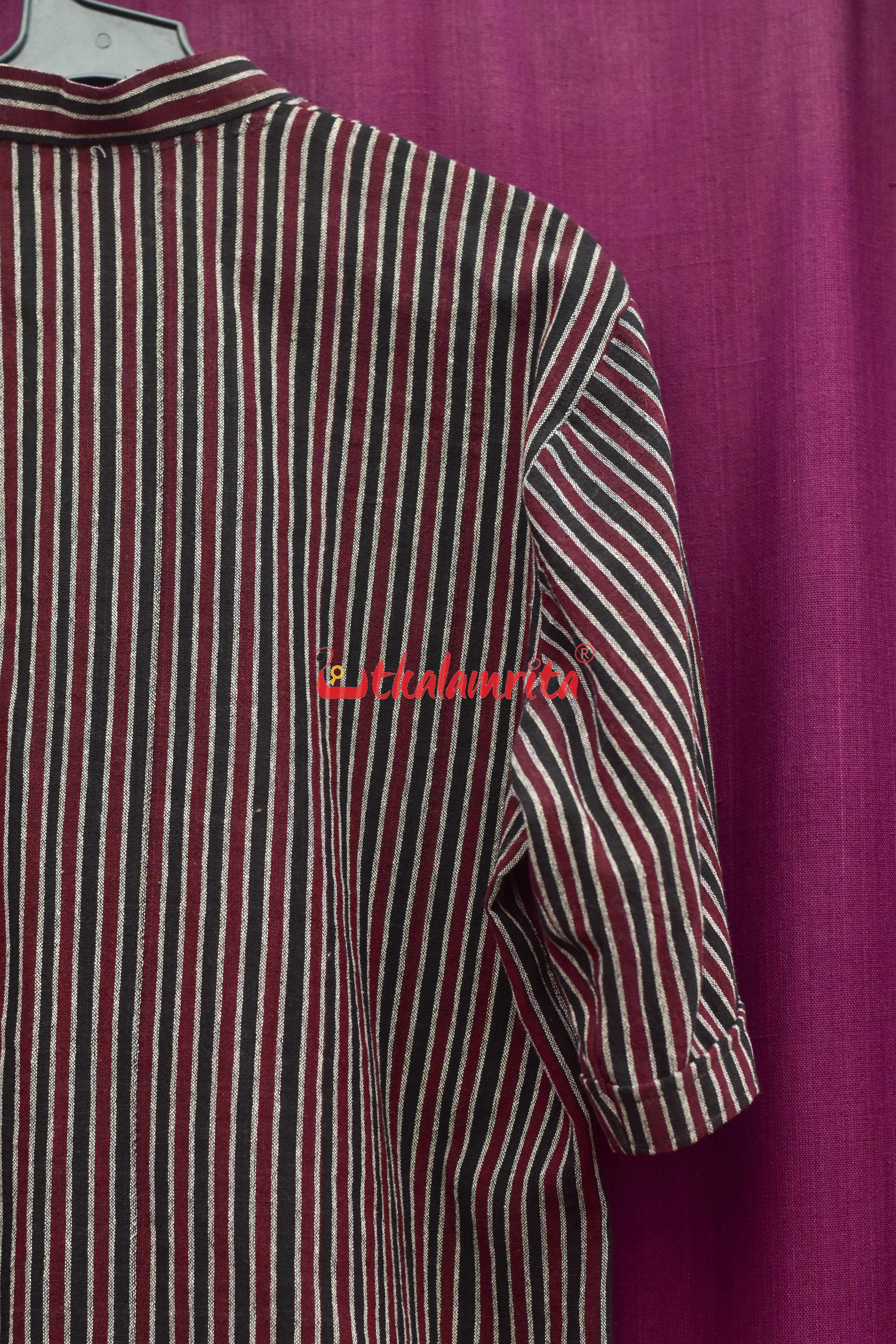 Black Coffee Lines Kotpad (Men's Half Kurta)