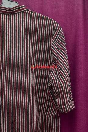 Black Coffee Lines Kotpad (Men's Half Kurta)
