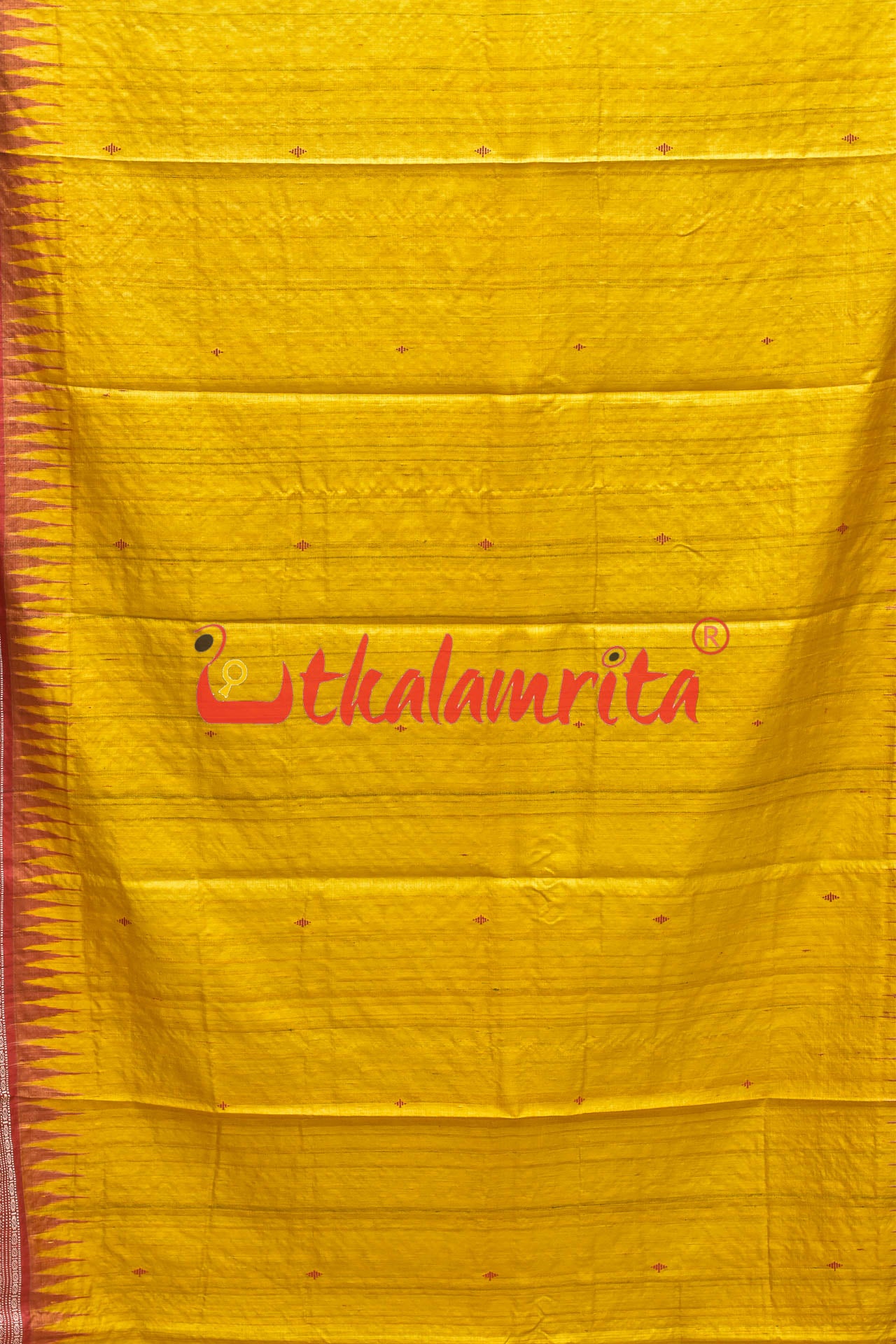 Yellow Ganga Jamuna Red Rani Gopalpur Tussar Silk Saree