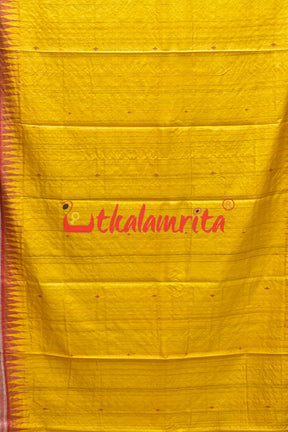 Yellow Ganga Jamuna Red Rani Gopalpur Tussar Silk Saree