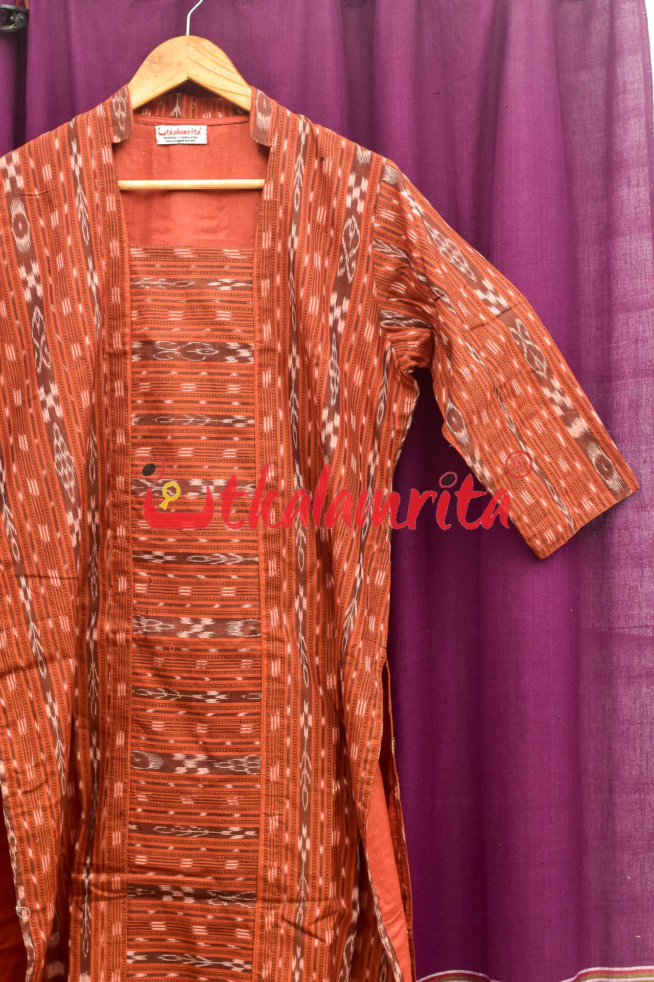 Rust Ikat Cotton (Ladies' Kurta)