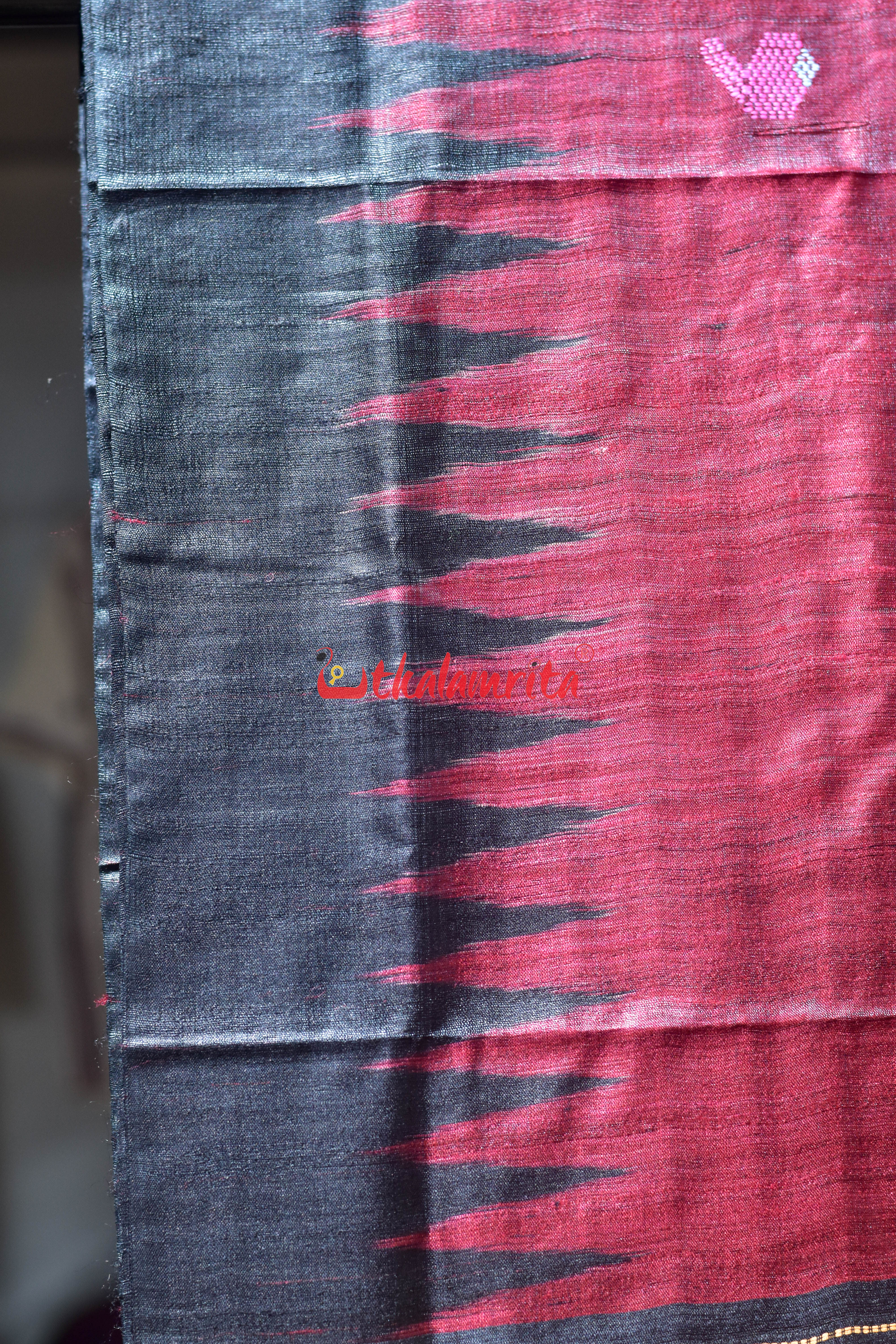Red Ratha Jatra Gopalpur Tussar Silk Saree