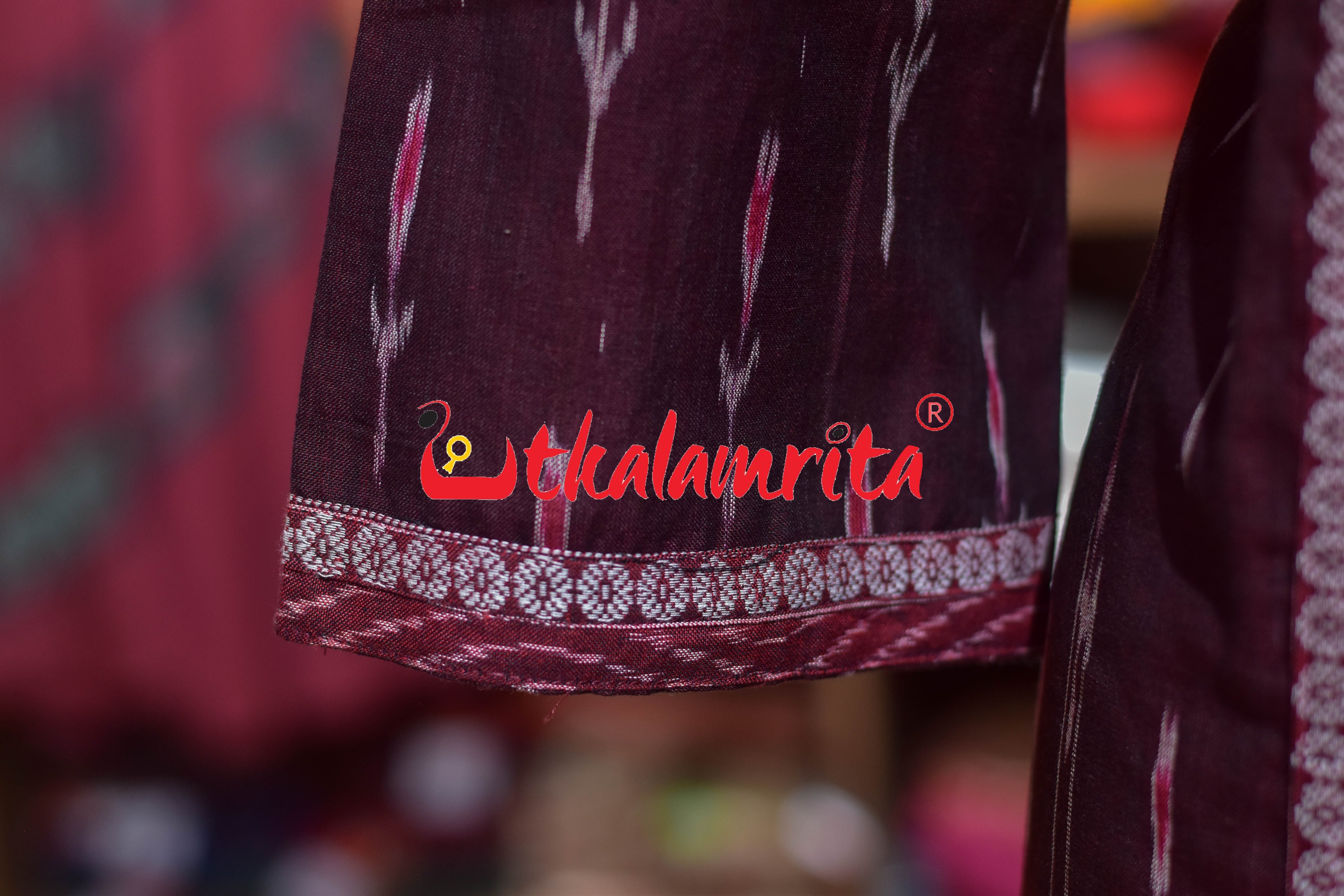 3D Flower Maroon Labanga Bandha (Ladies' Kurti)