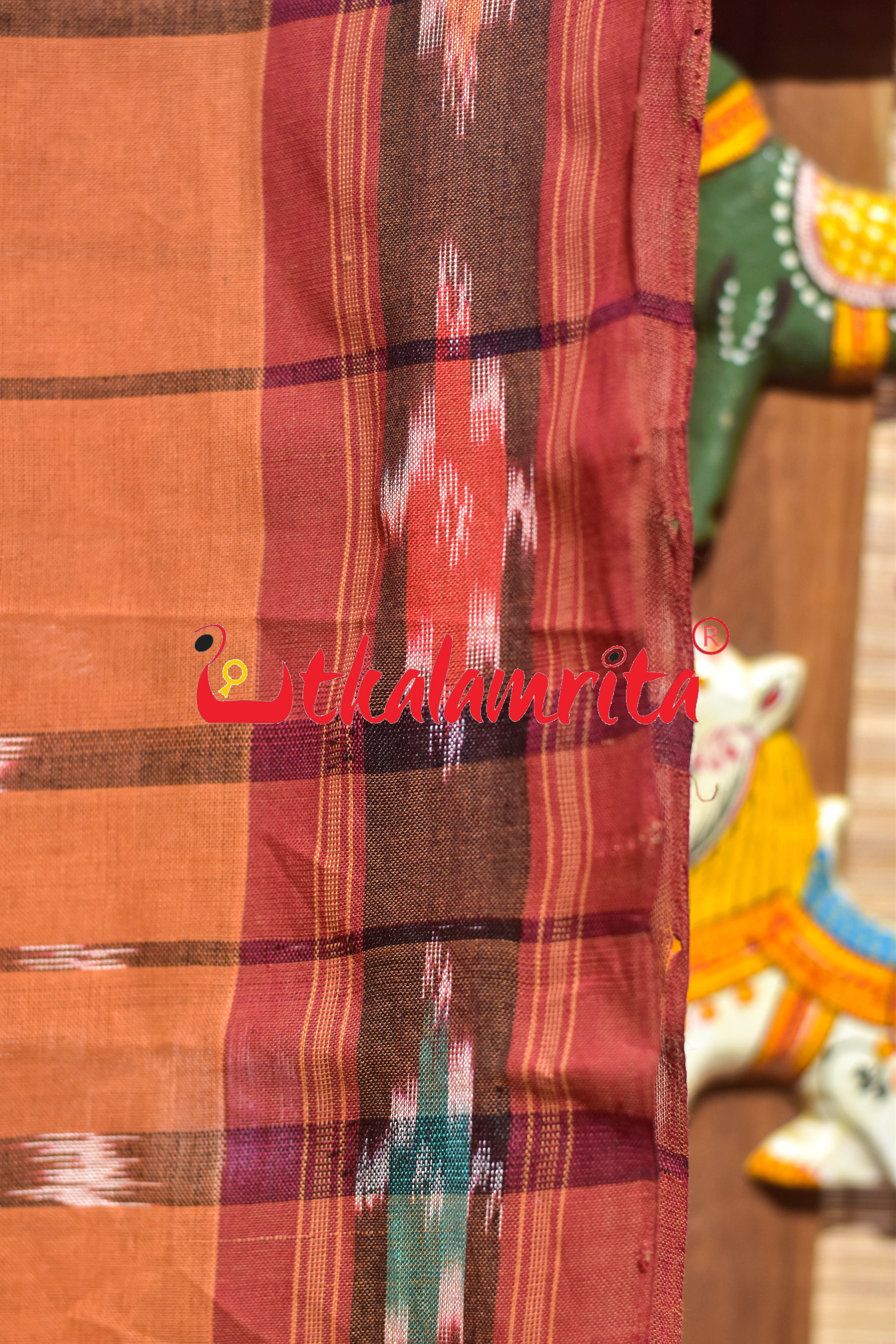 Brown Koli Maala Pittala Single Cotton Saree