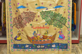 Nauka Paar Pattachitra Tussar Silk Saree