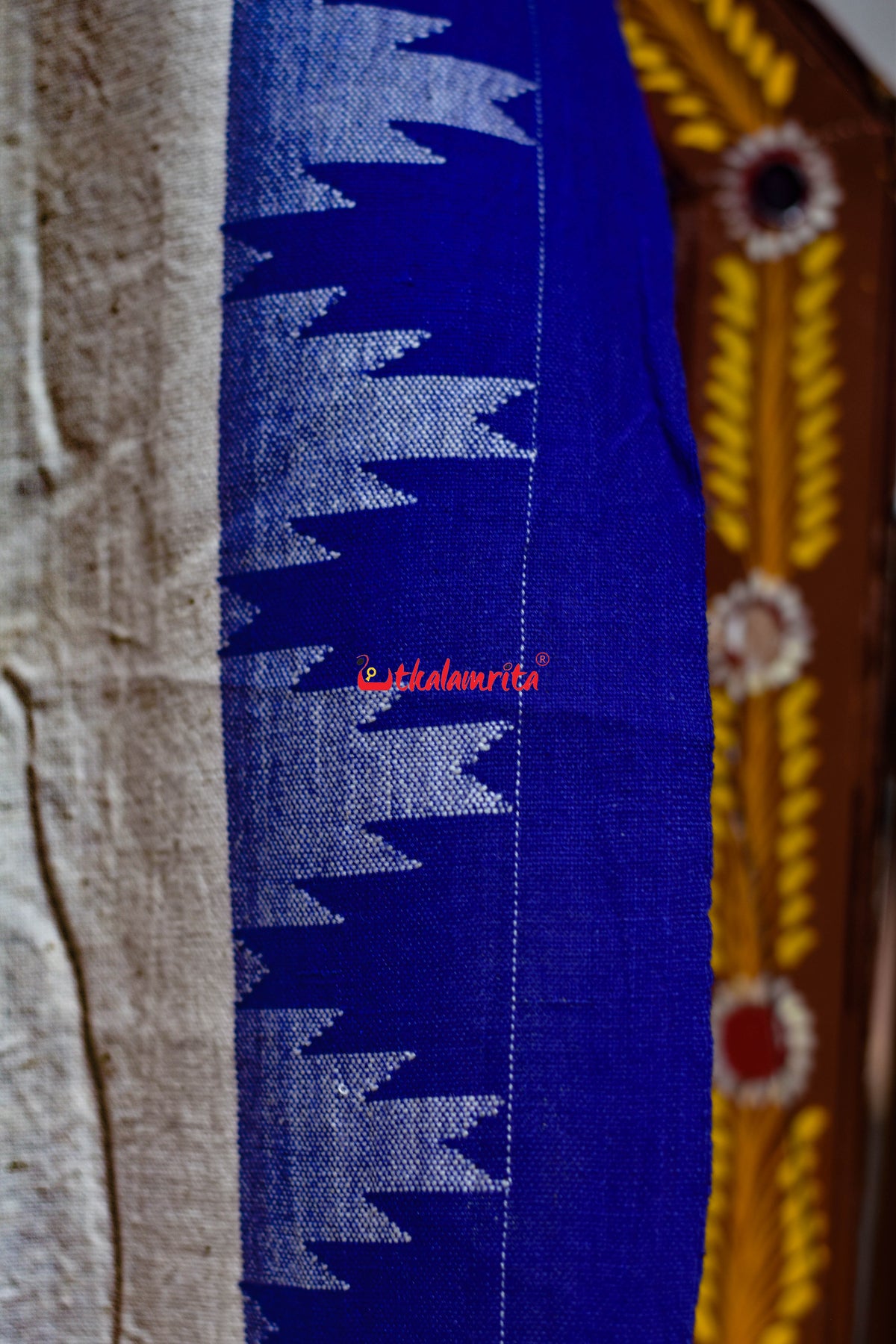 White Blue Buti Red Kotpad (Dupatta)