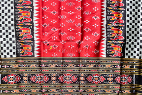 Maroon Hati With Checks Khandua Silk