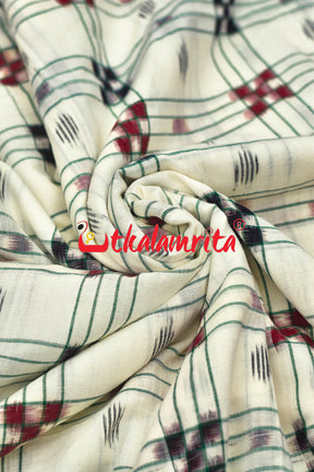 White with Red and Black Pasapali Cotton (Fabric)