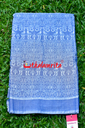 Light Blue Tribals Cotton (Fabric)