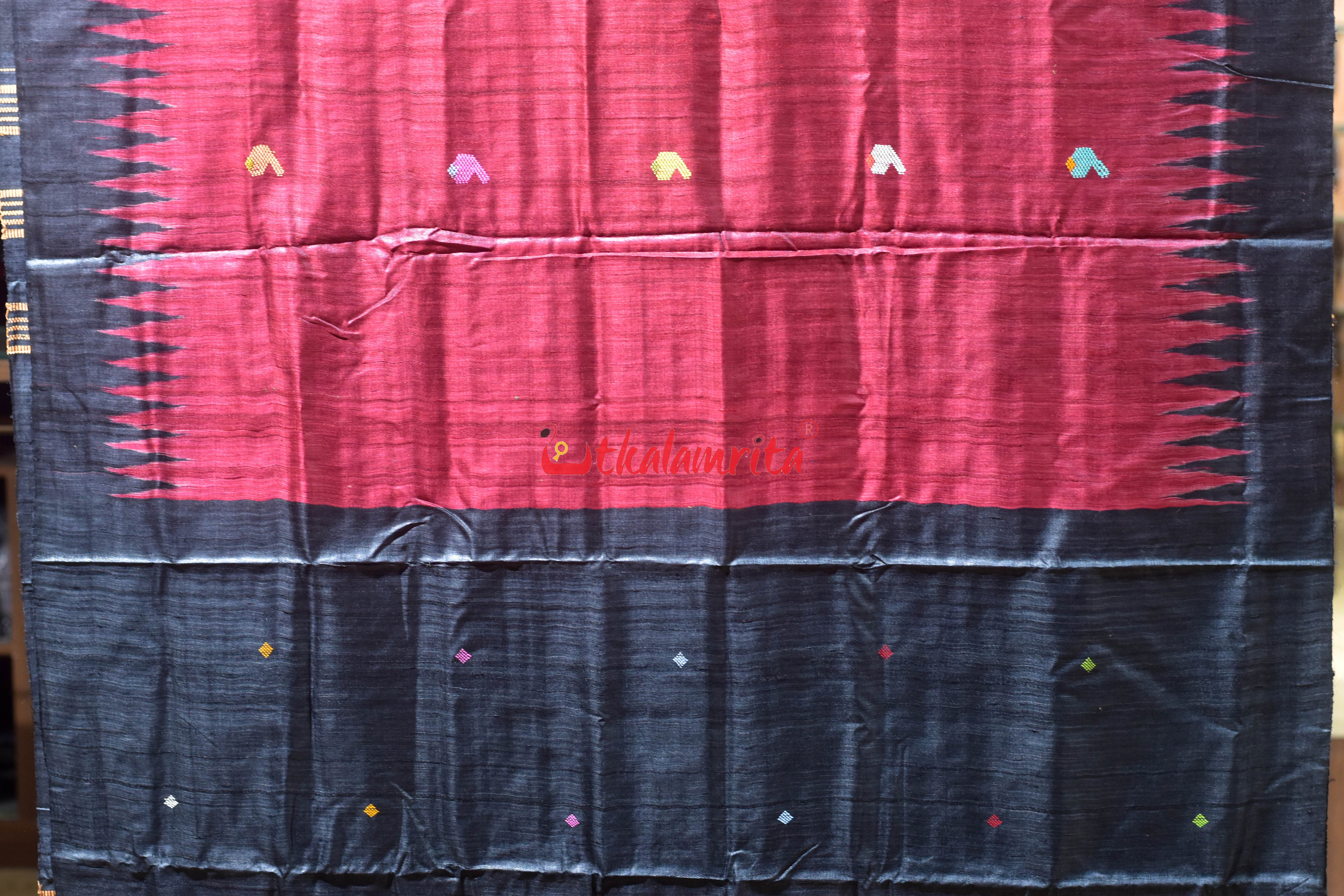 Red Ratha Jatra Gopalpur Tussar Silk Saree