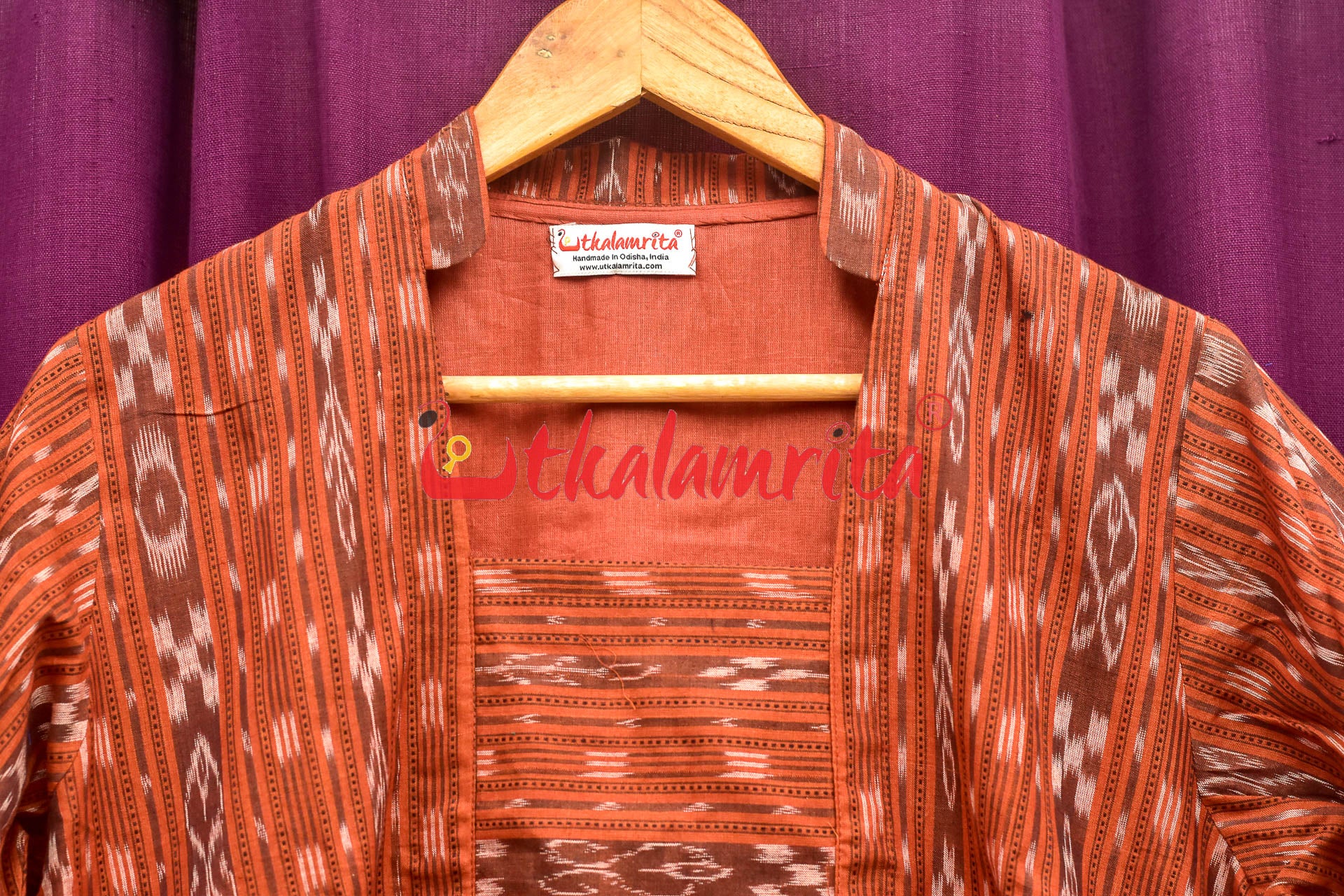 Rust Ikat Cotton (Ladies' Kurta)