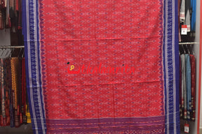 Red Blue Body Bandha Khandua Cotton Saree