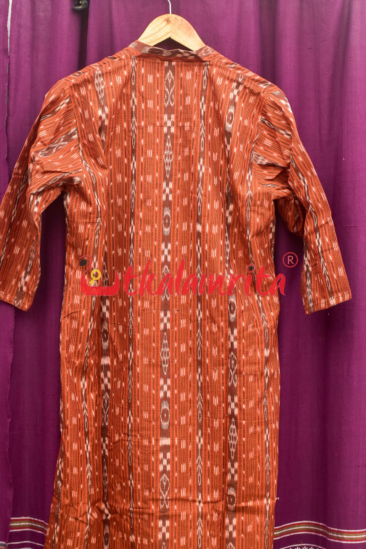 Rust Ikat Cotton (Ladies' Kurta)
