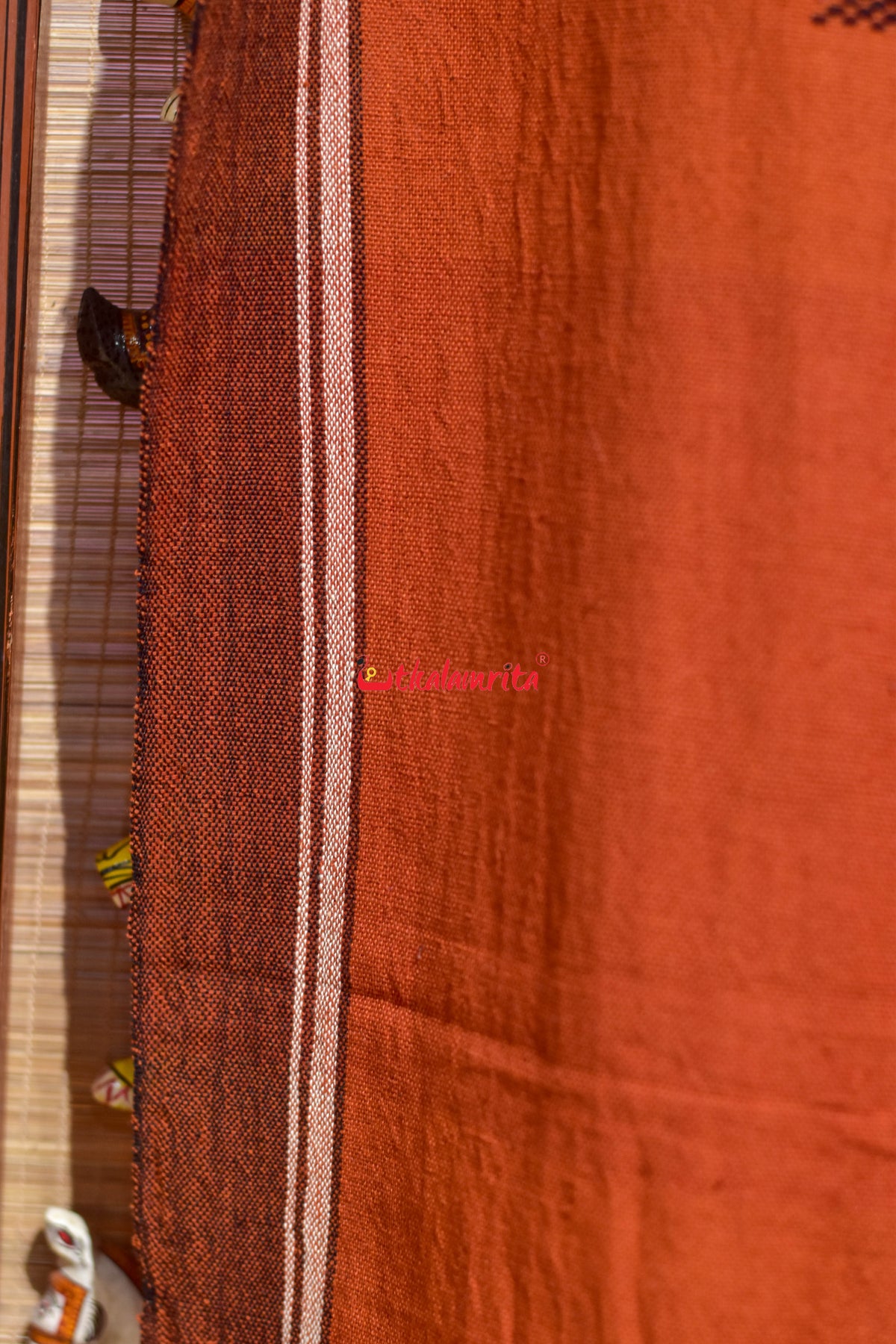 Rust Black Plain Border Kotpad (Dupatta)