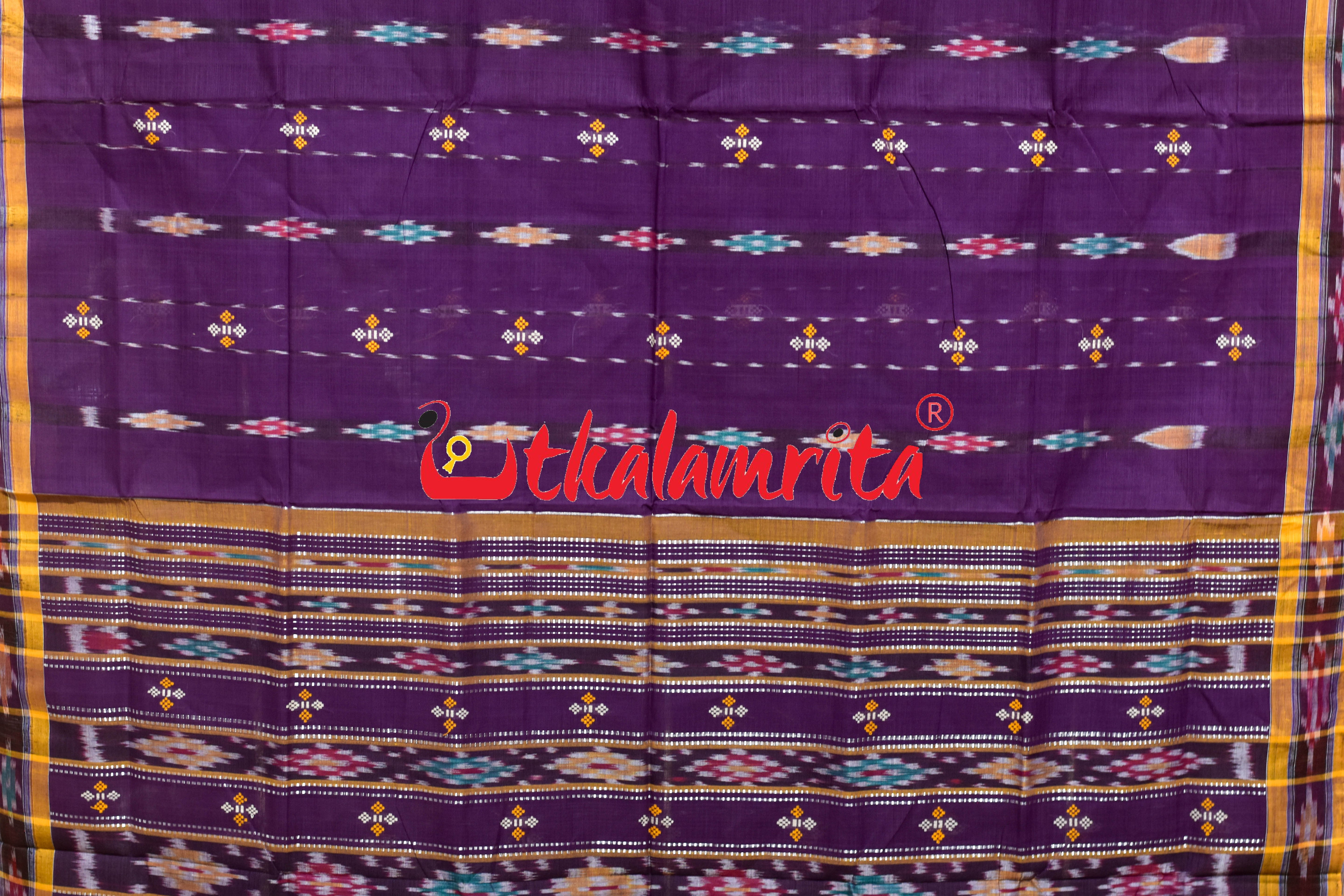 Purple Punji Diamond Pittala Single Cotton Saree