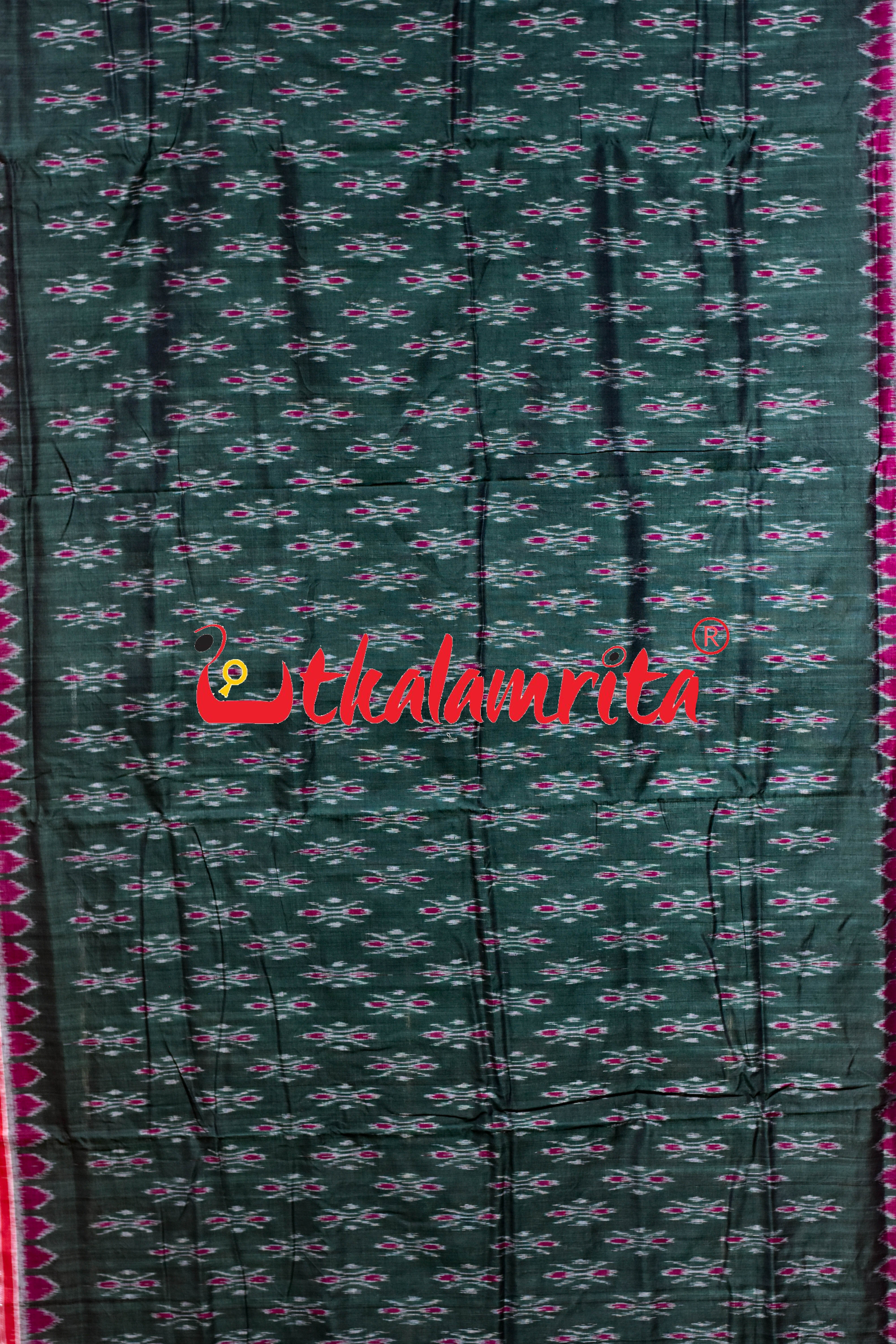 Olive Red Damru Khandua Cotton Saree