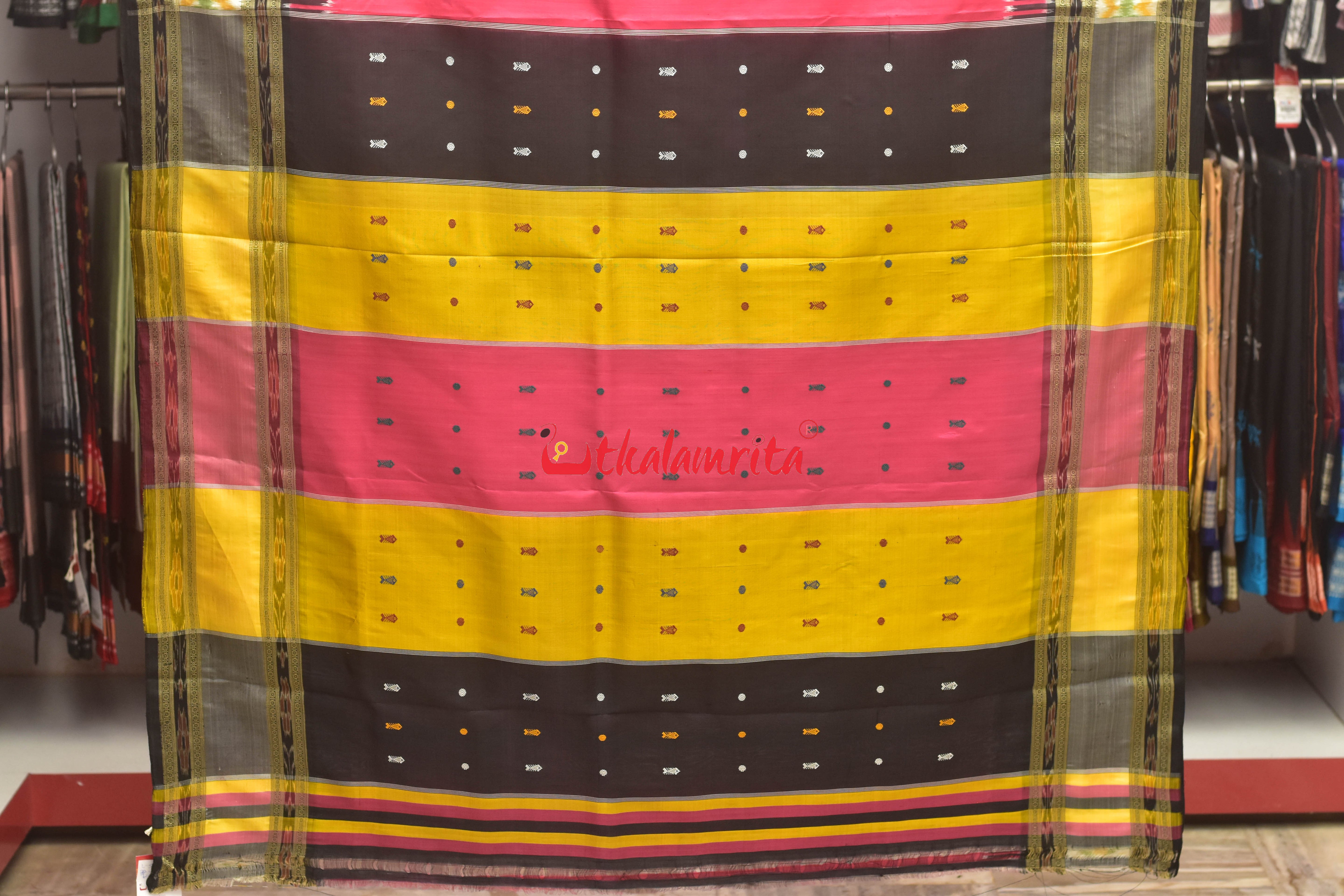 Pink Fish Buti Kathifera Silk Saree