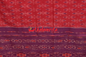 Red Blue Body Bandha Khandua Cotton Saree