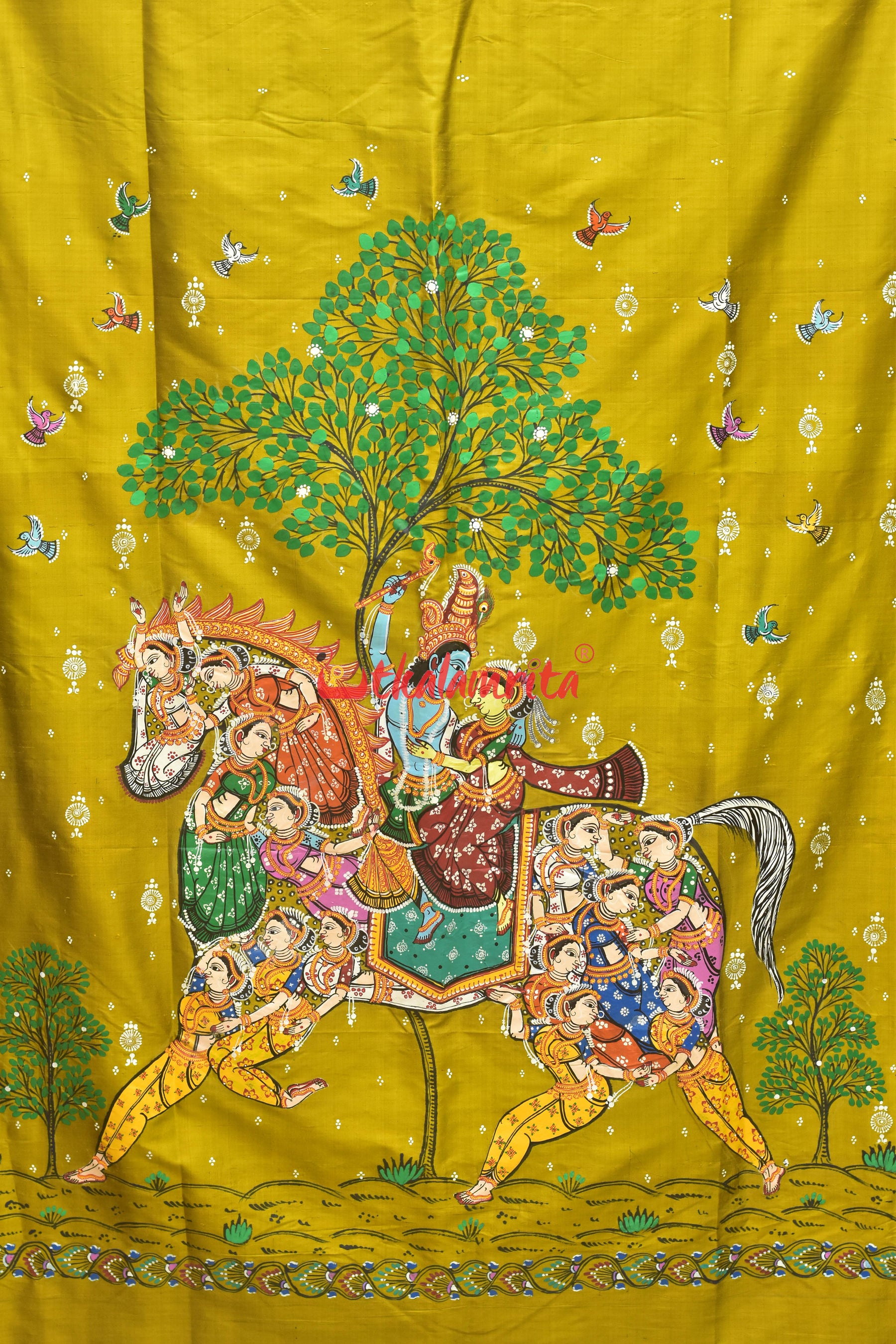 Kandarpa Ghoda Pattachitra Silk Saree