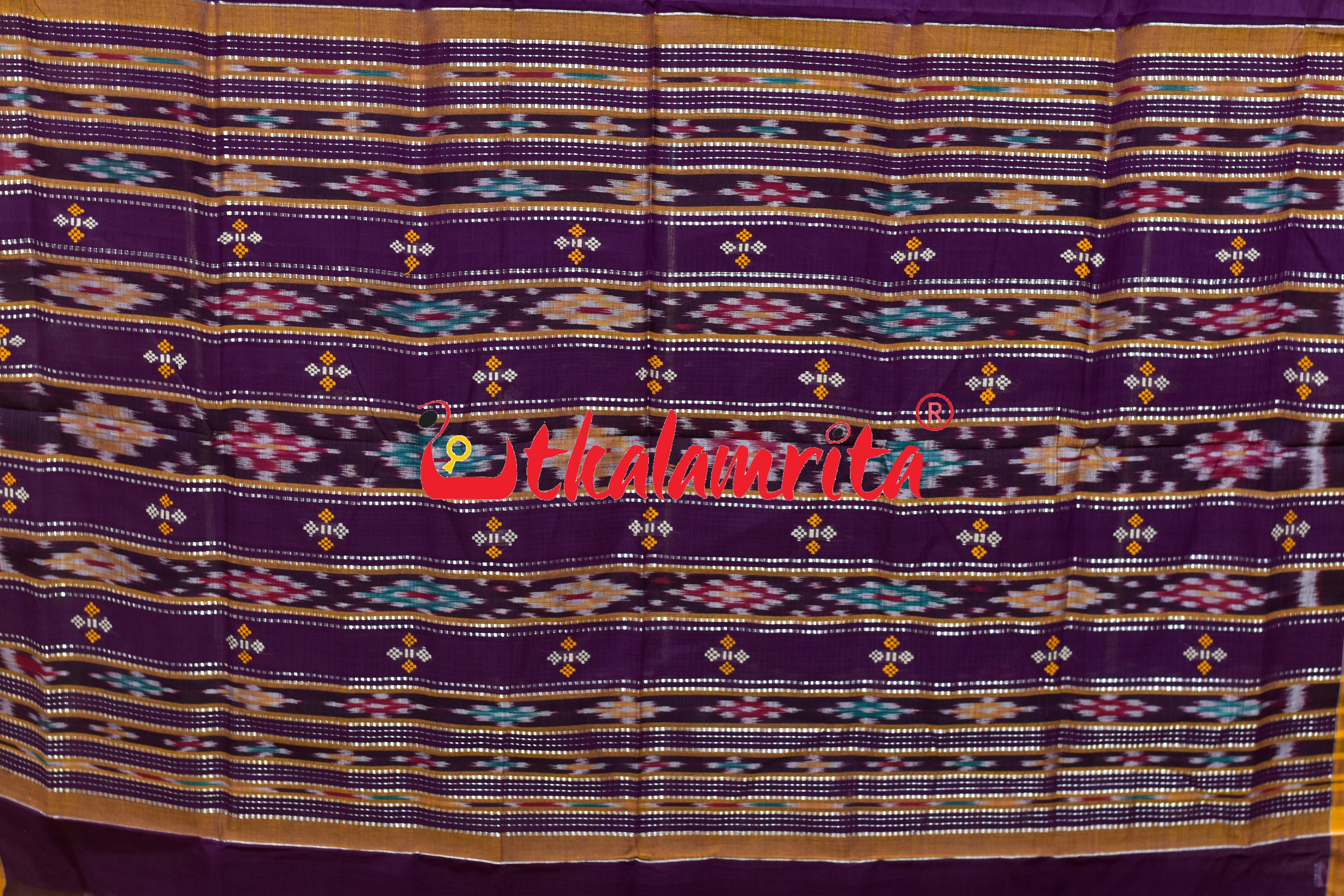 Purple Punji Diamond Pittala Single Cotton Saree