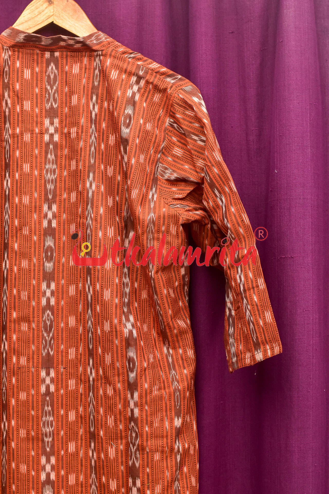Rust Ikat Cotton (Ladies' Kurta)
