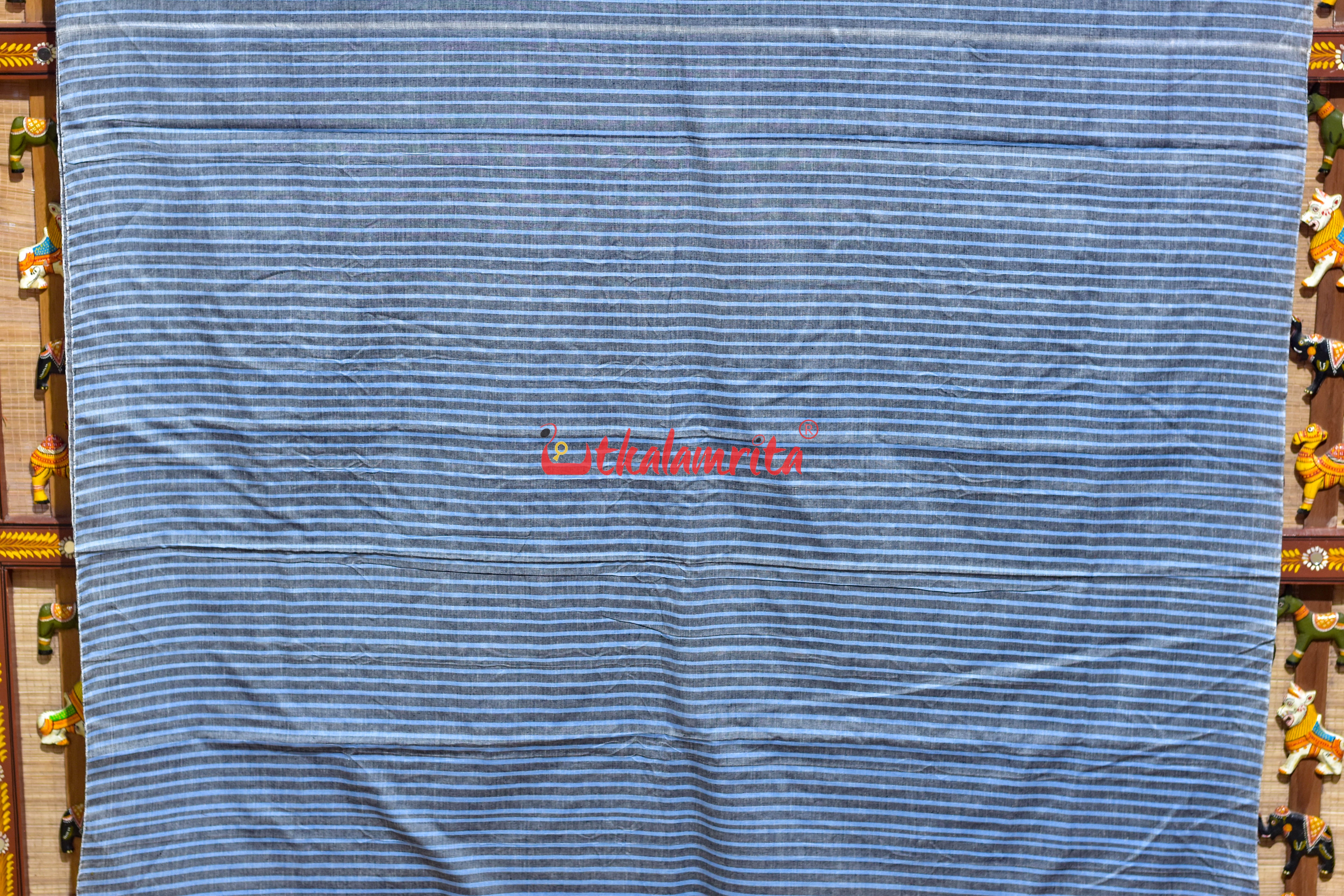Grey Mandala Art Khandua Cotton Saree