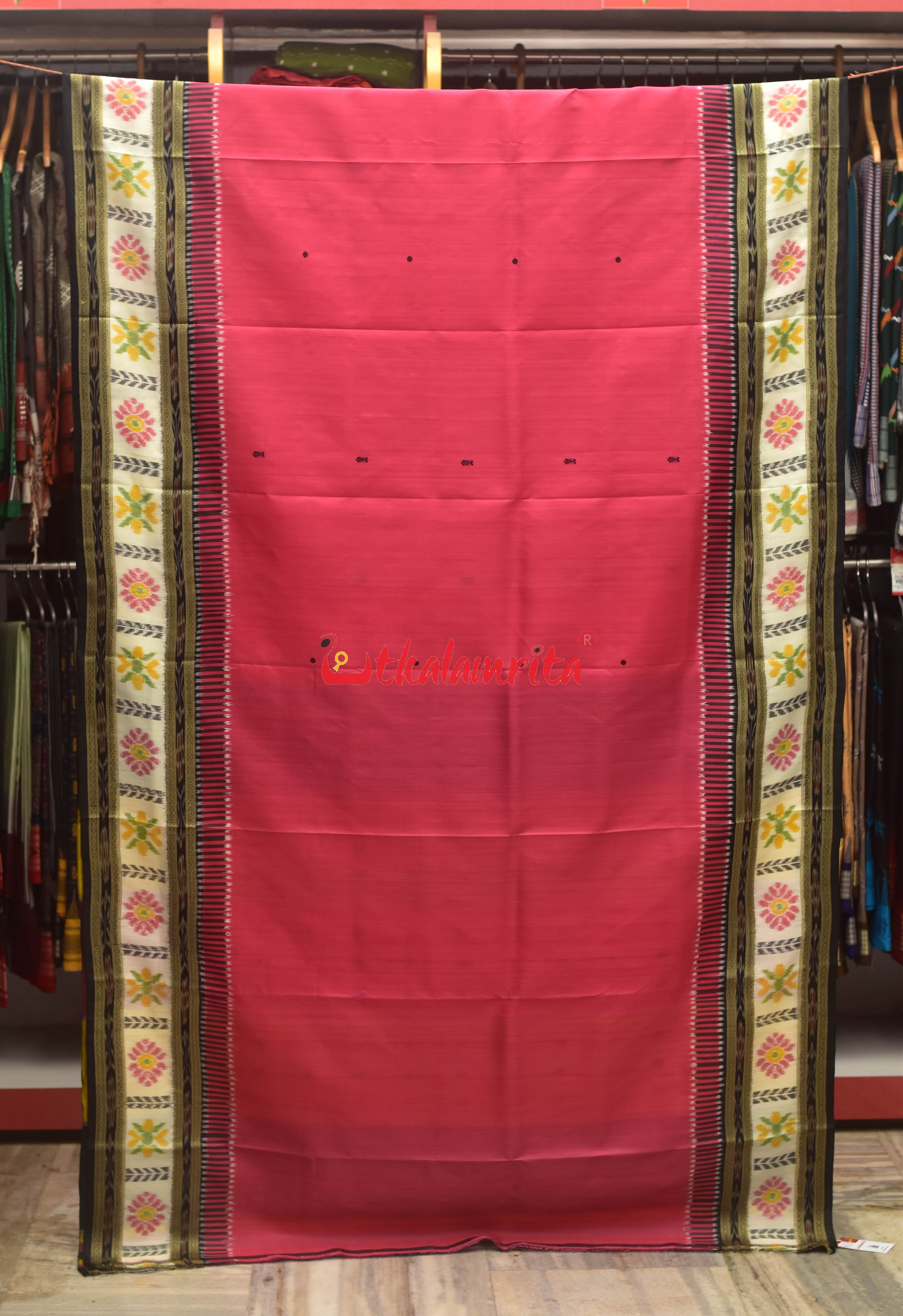 Pink Fish Buti Kathifera Silk Saree