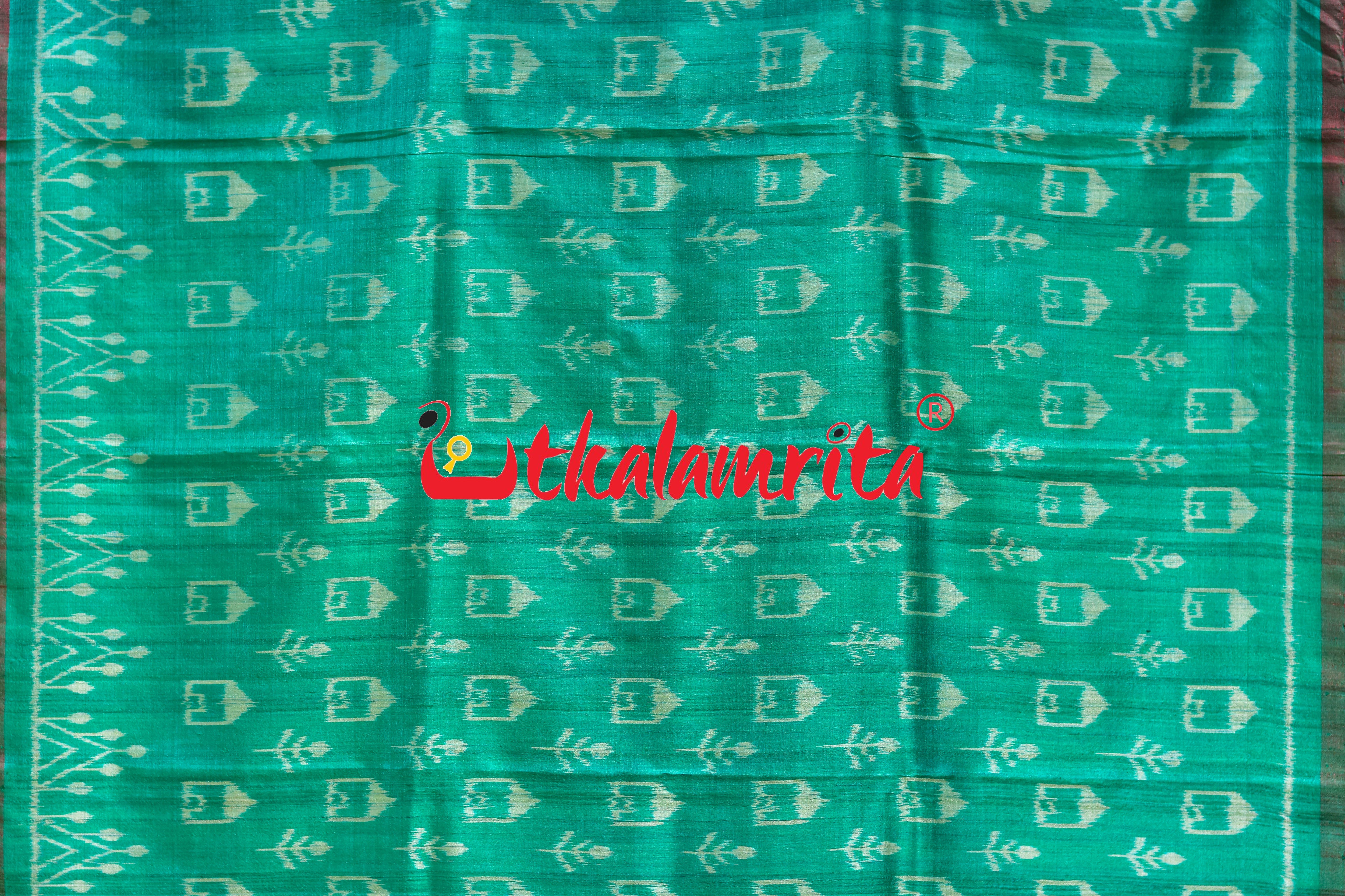 Green Tribal Huts Phoda Anchal Gopalpur Tussar Saree