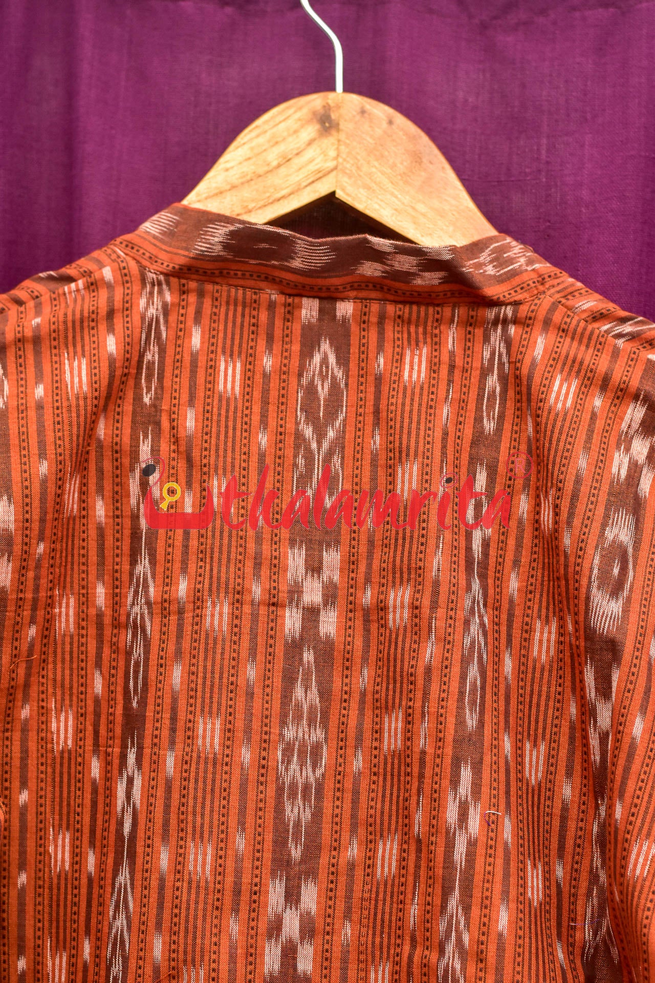 Rust Ikat Cotton (Ladies' Kurta)