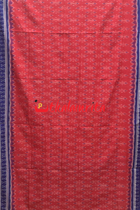 Red Blue Body Bandha Khandua Cotton Saree