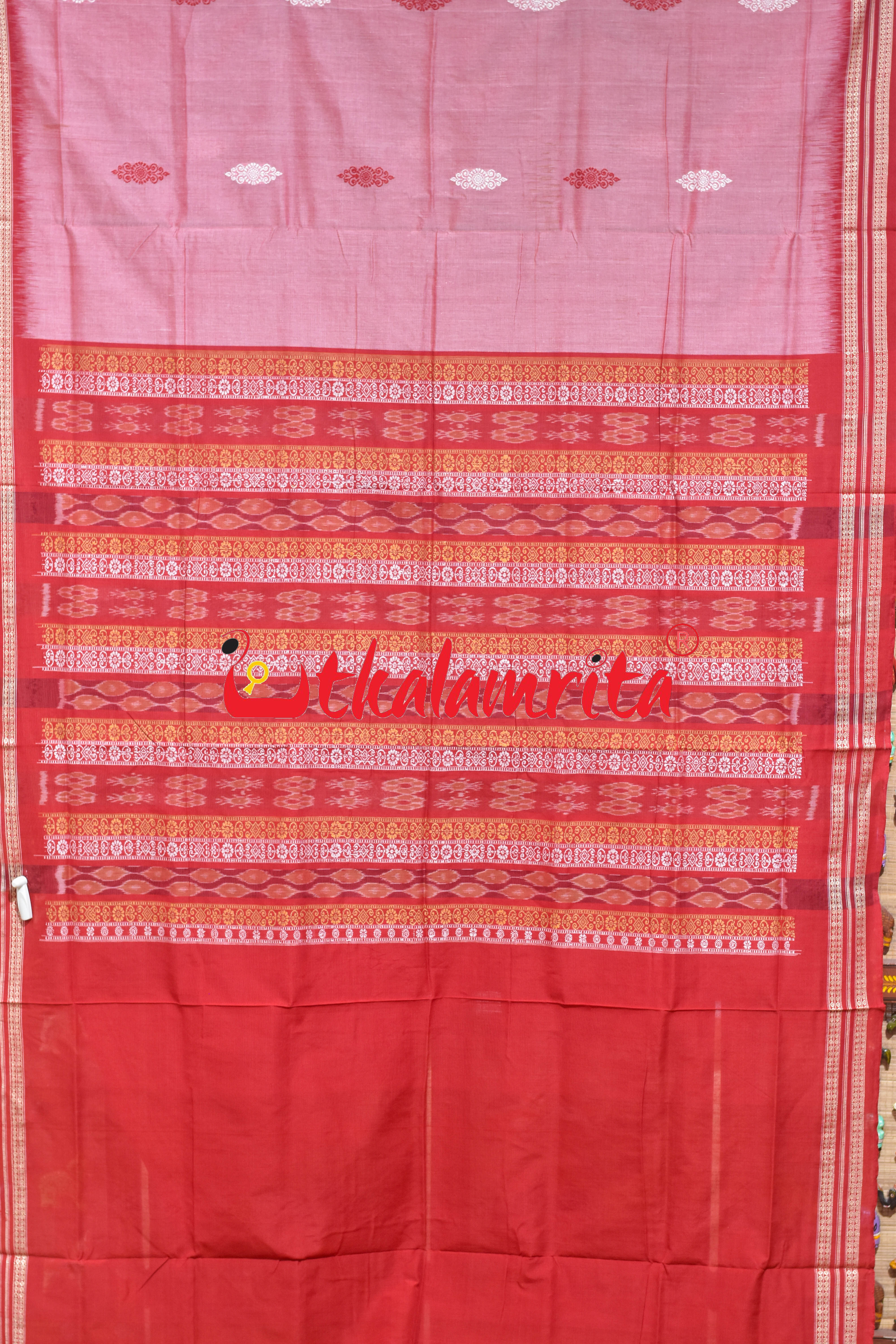 Pink Padam Bomkai Cotton Saree