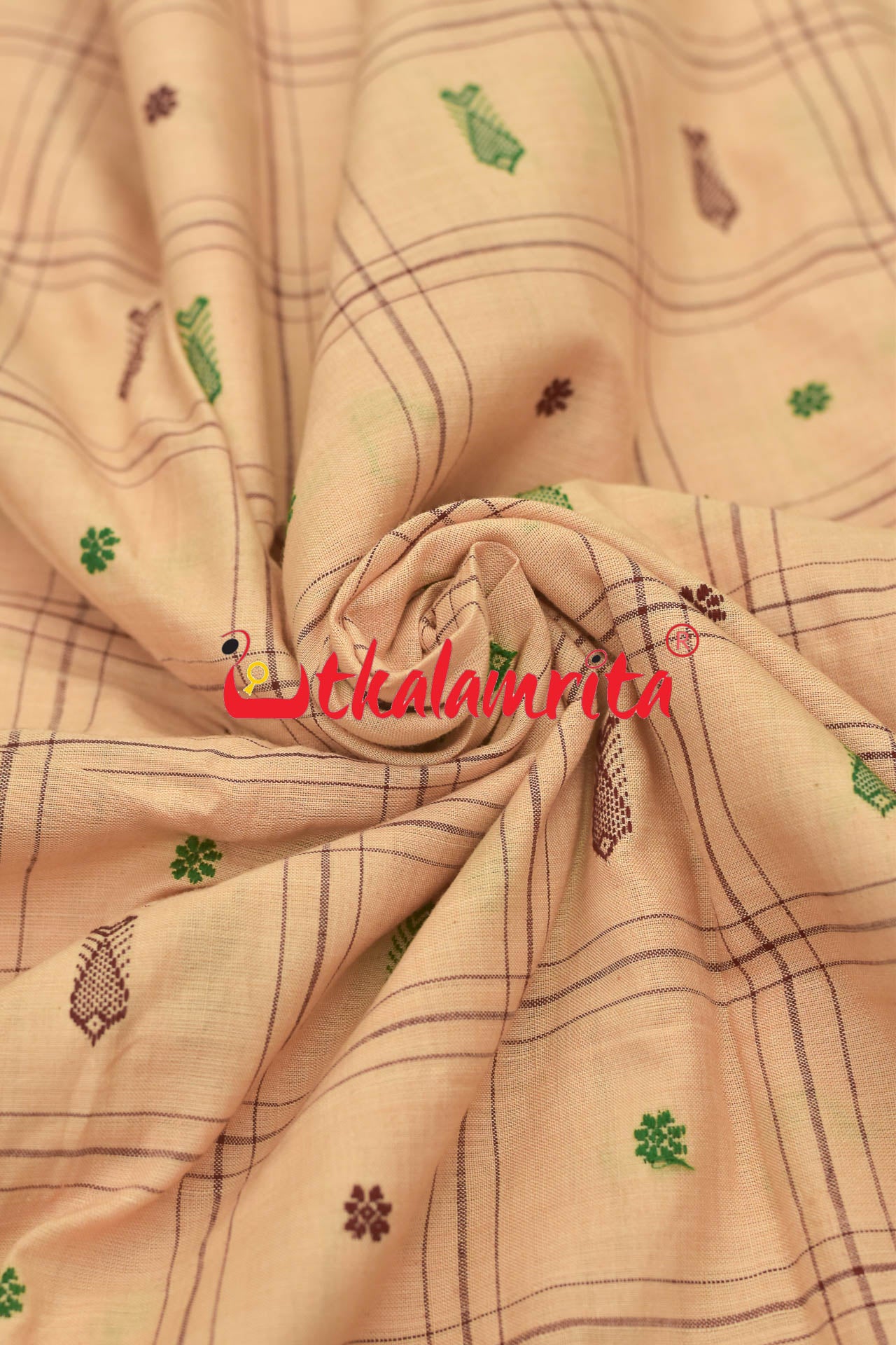 Cream Fish Buti Cotton (Fabric)