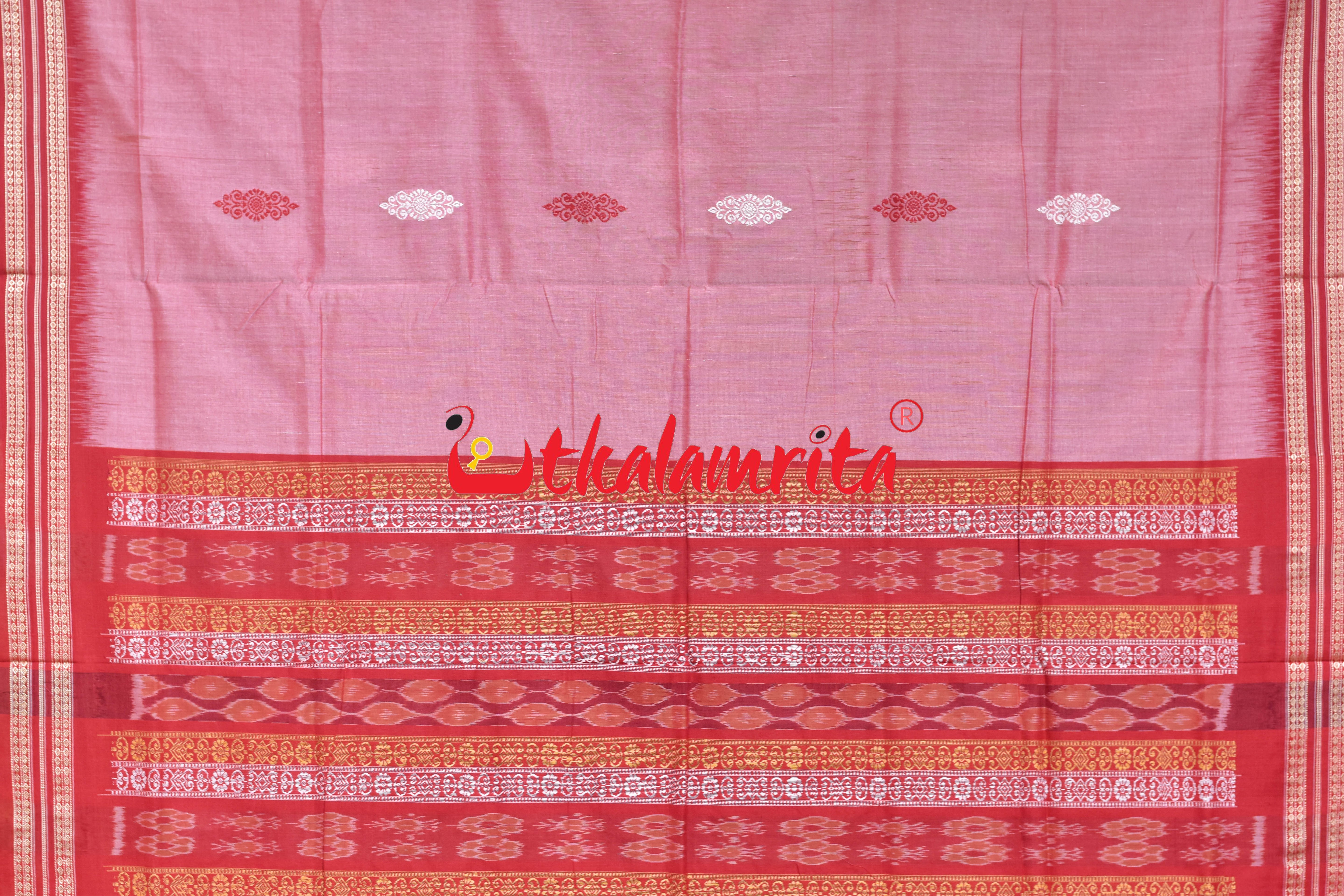 Pink Padam Bomkai Cotton Saree