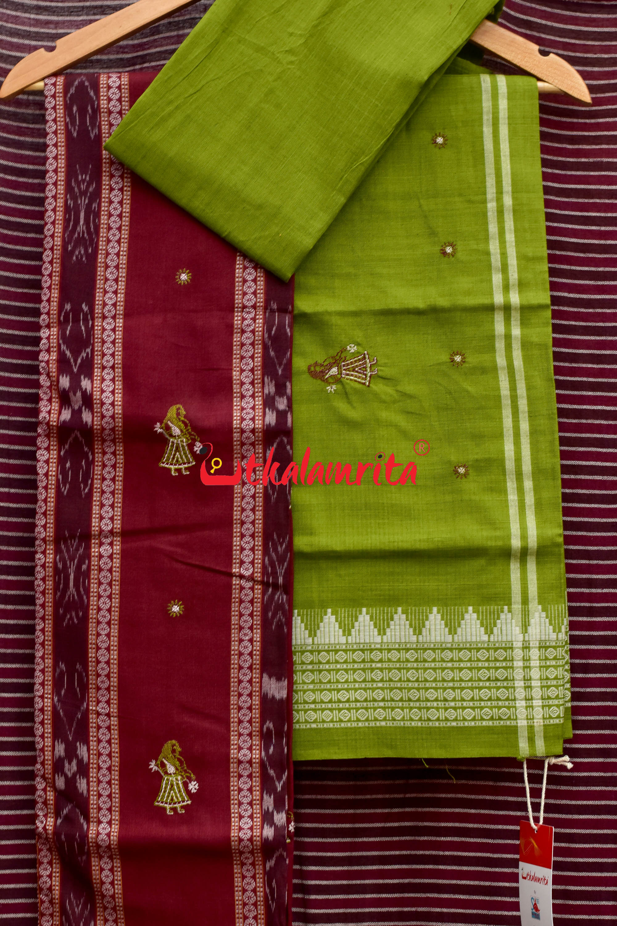 Maroon Mehendi Doll Bomkai Dress Set