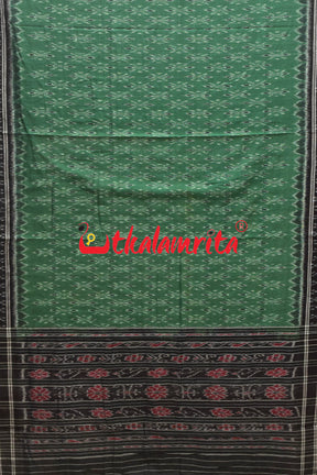 Light Siuli Black Body Bandha Khandua Cotton Saree