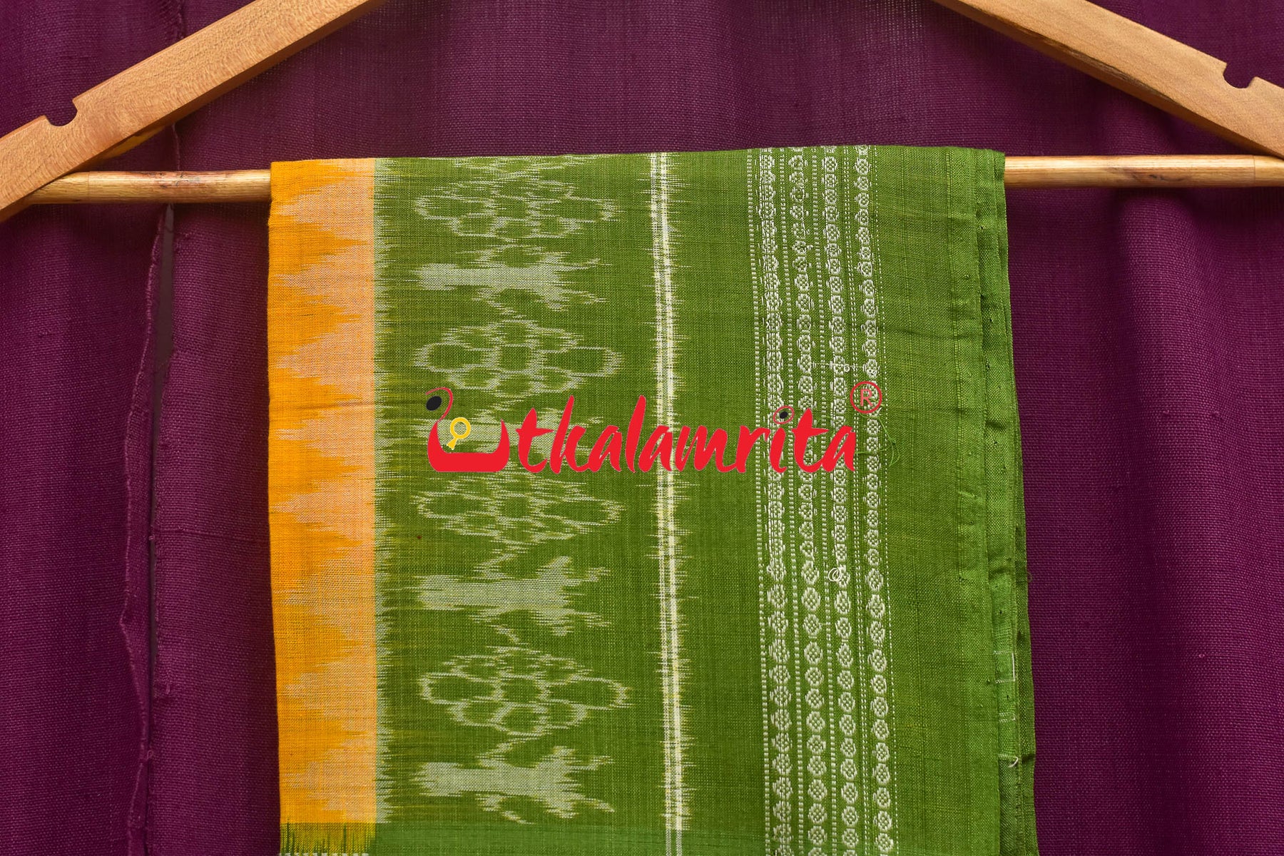 Green Yellow Flower Tribal Sambalpuri Dress Set