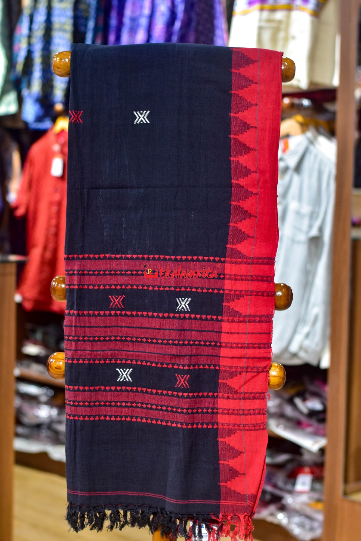 Black Red Border Kotpad (Dupatta)
