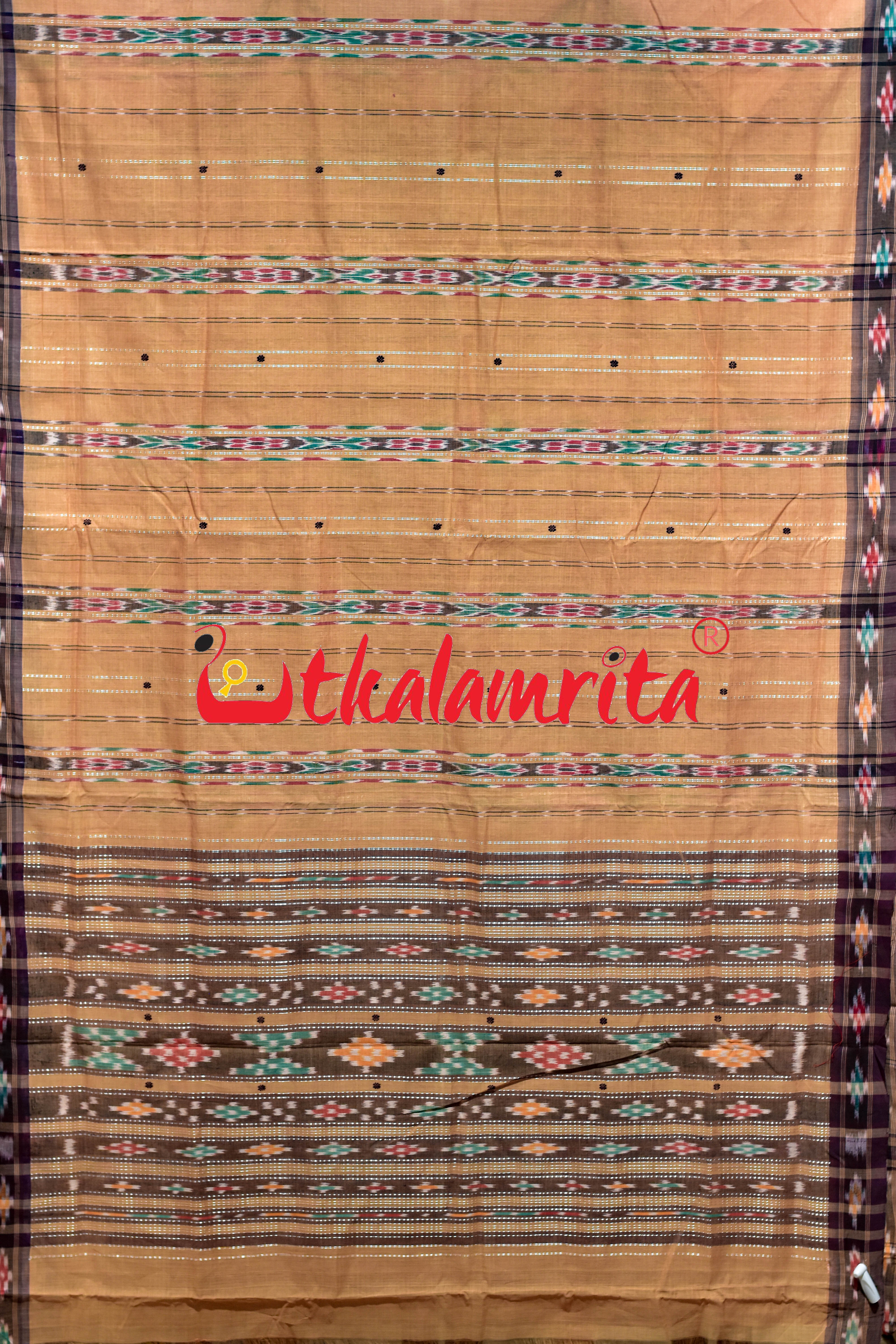 Cream Koli Maala Pittala Single Cotton Saree