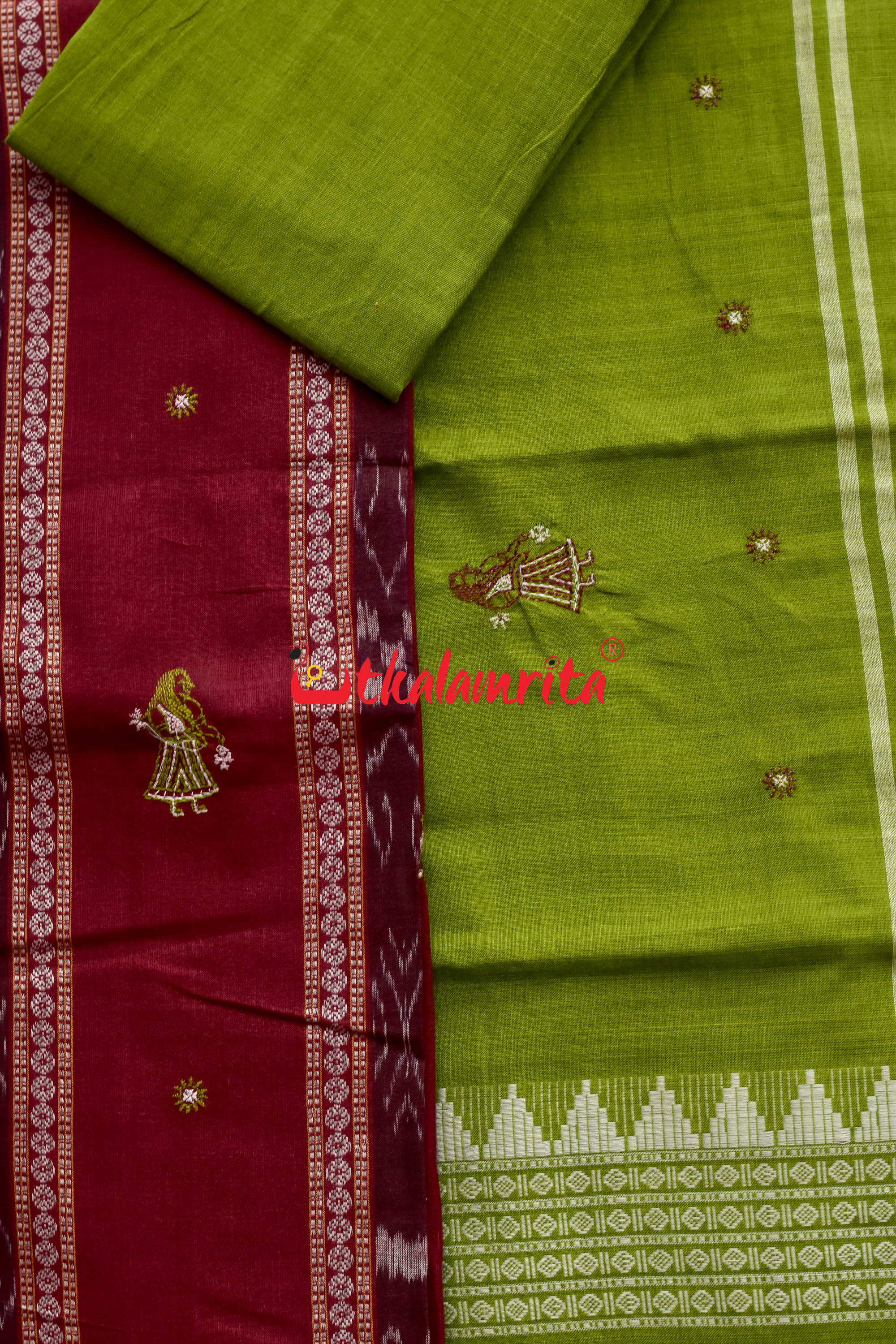 Maroon Mehendi Doll Bomkai Dress Set