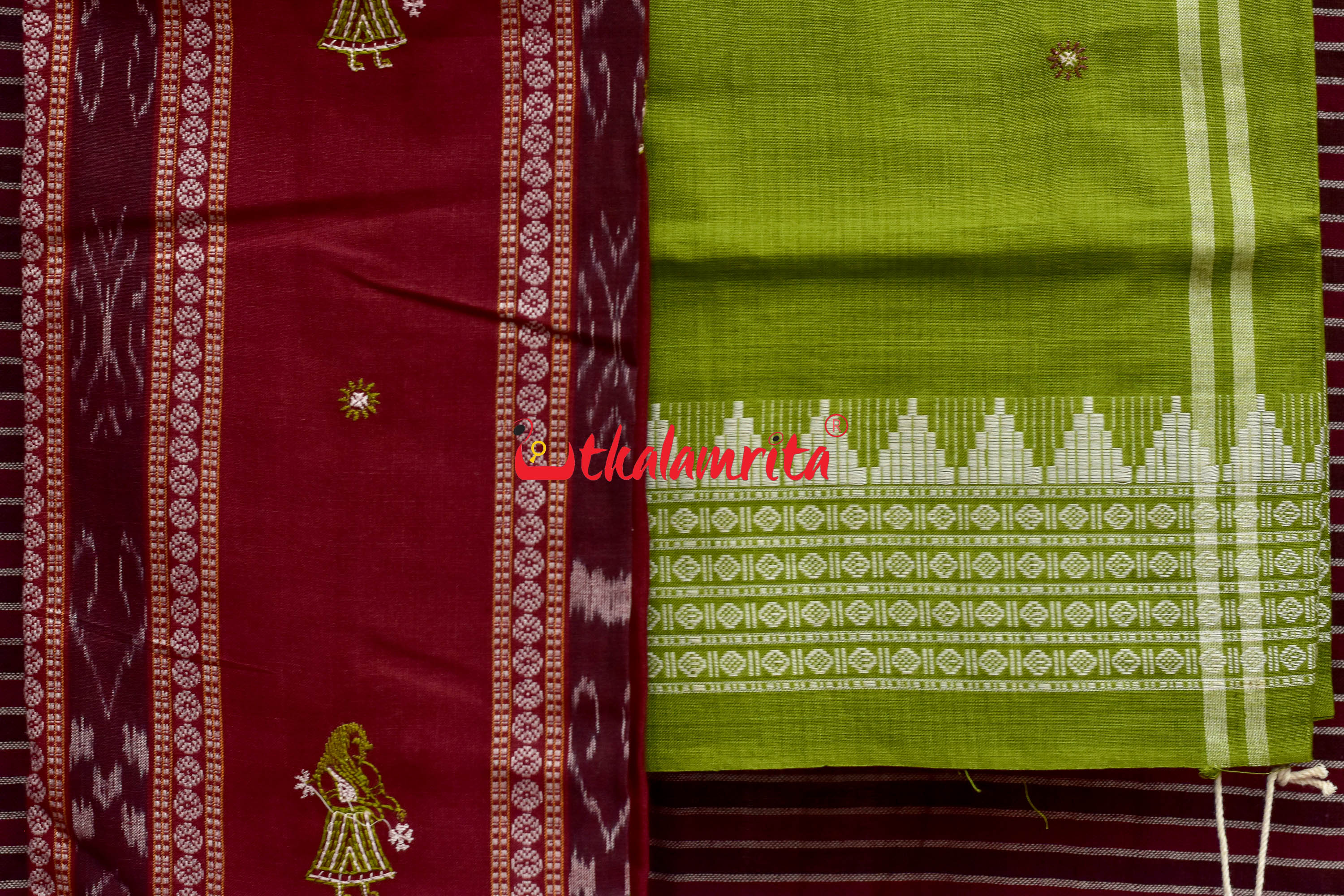 Maroon Mehendi Doll Bomkai Dress Set