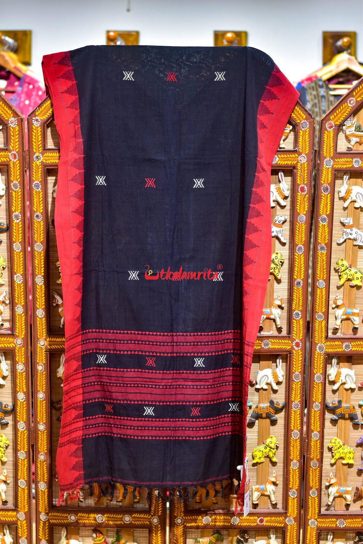 Black Red Border Kotpad (Dupatta)