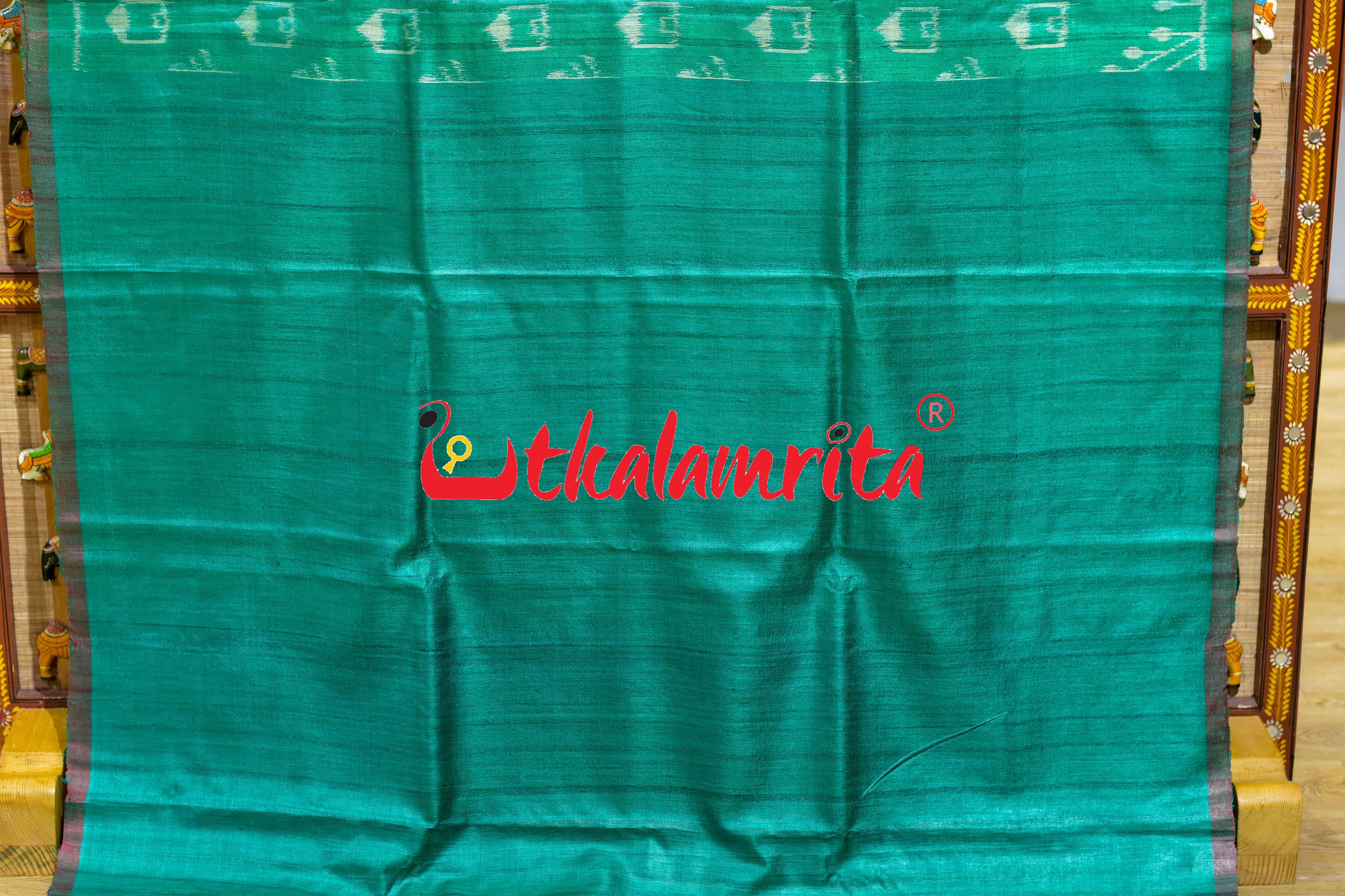 Green Tribal Huts Phoda Anchal Gopalpur Tussar Saree
