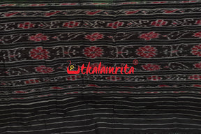 Light Siuli Black Body Bandha Khandua Cotton Saree